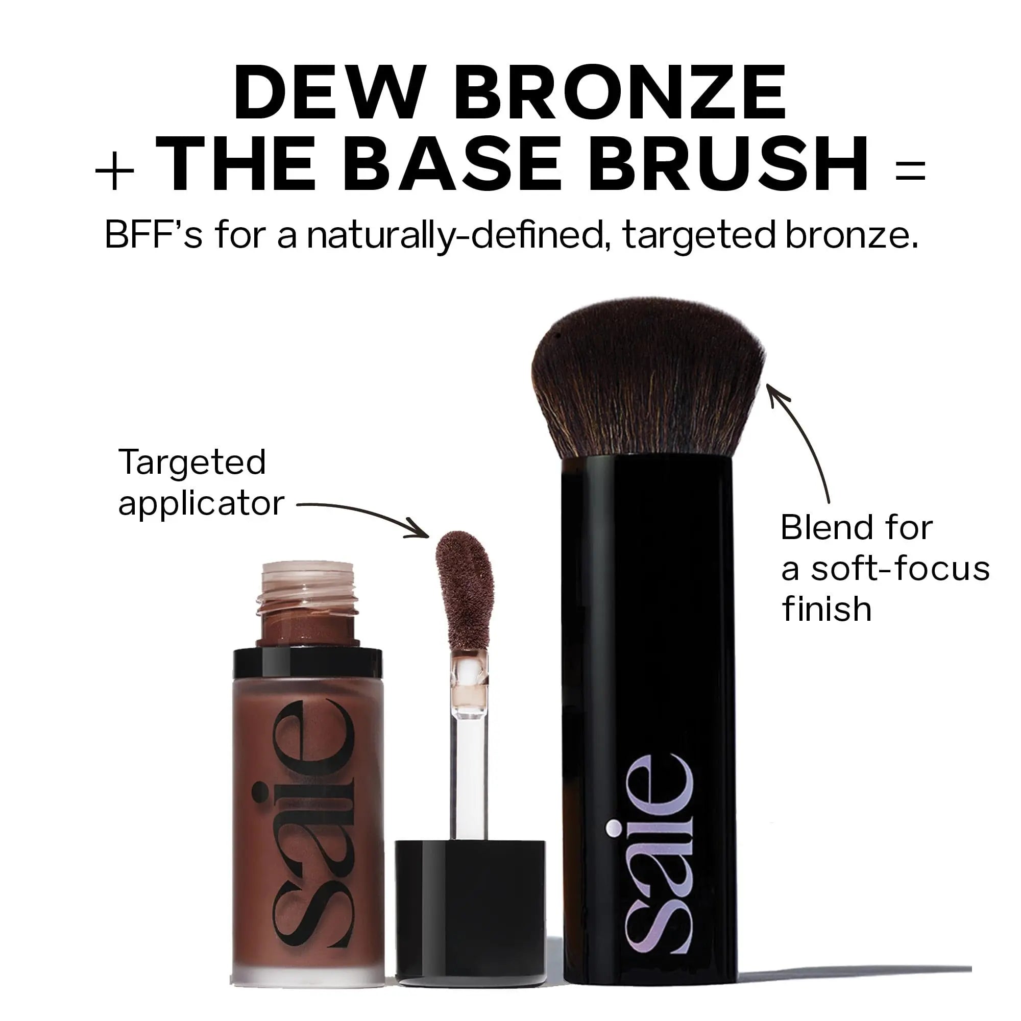 Saie Dew Bronze - Hydrating Liquid Bronzer Stick For a Sun Kissed Glow - Liquid Contour Stick Infused with Nourishing Skin Care Ingredients - Sculpted Face Makeup Essential - Sand (0.4 oz) Saie uk supplements