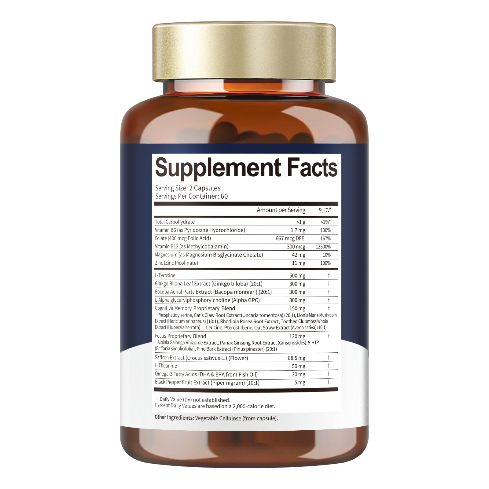 Totara Brain Supplements for Memory and Focus丨Non-Caffeinated Energy with L-Tyrosine, Alpha GPC, Ginkgo Biloba, Bacopa Monnieri, Saffron – Gluten Free, Non-GMO for Neuro & Brain Health (120 Counts) Totaria uk supplements