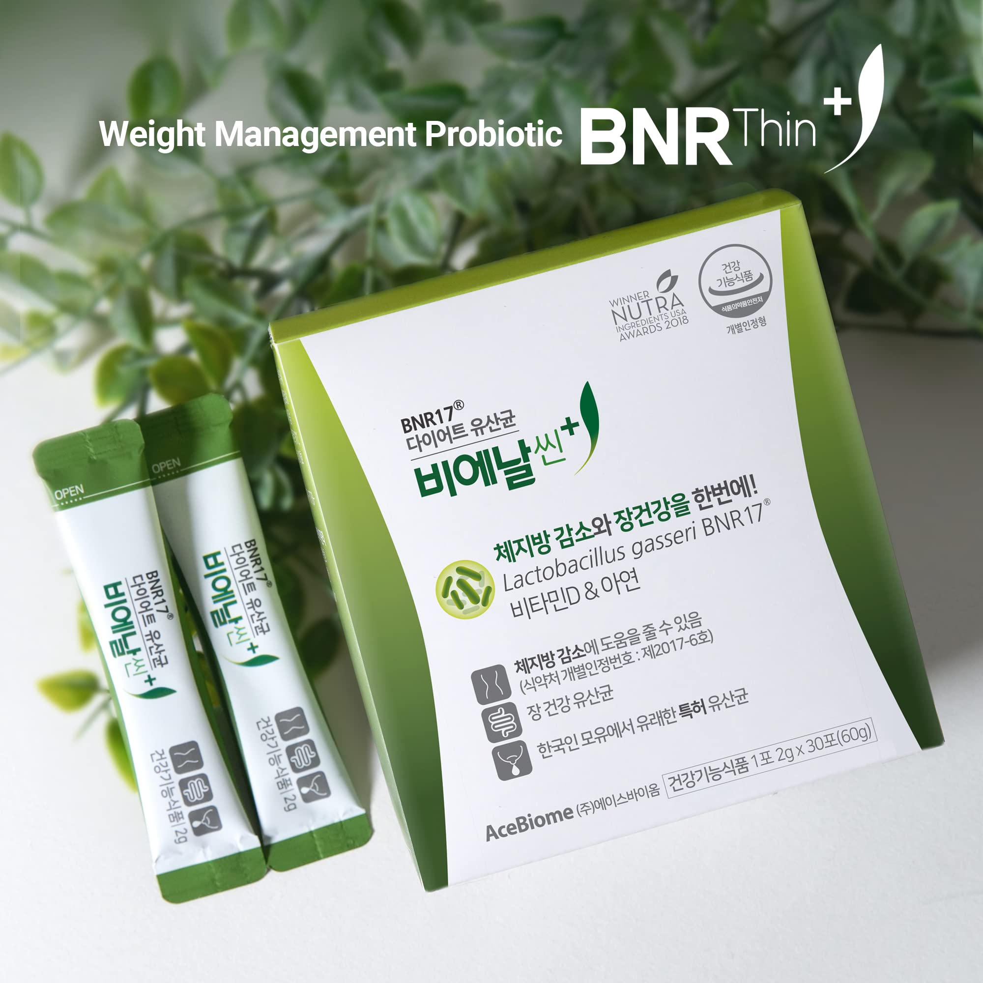 BNRThin Plus, Weight Management Probiotic Powder, 10 Billion CFU Guaranteed, Lactobacil AceBiome uk supplements