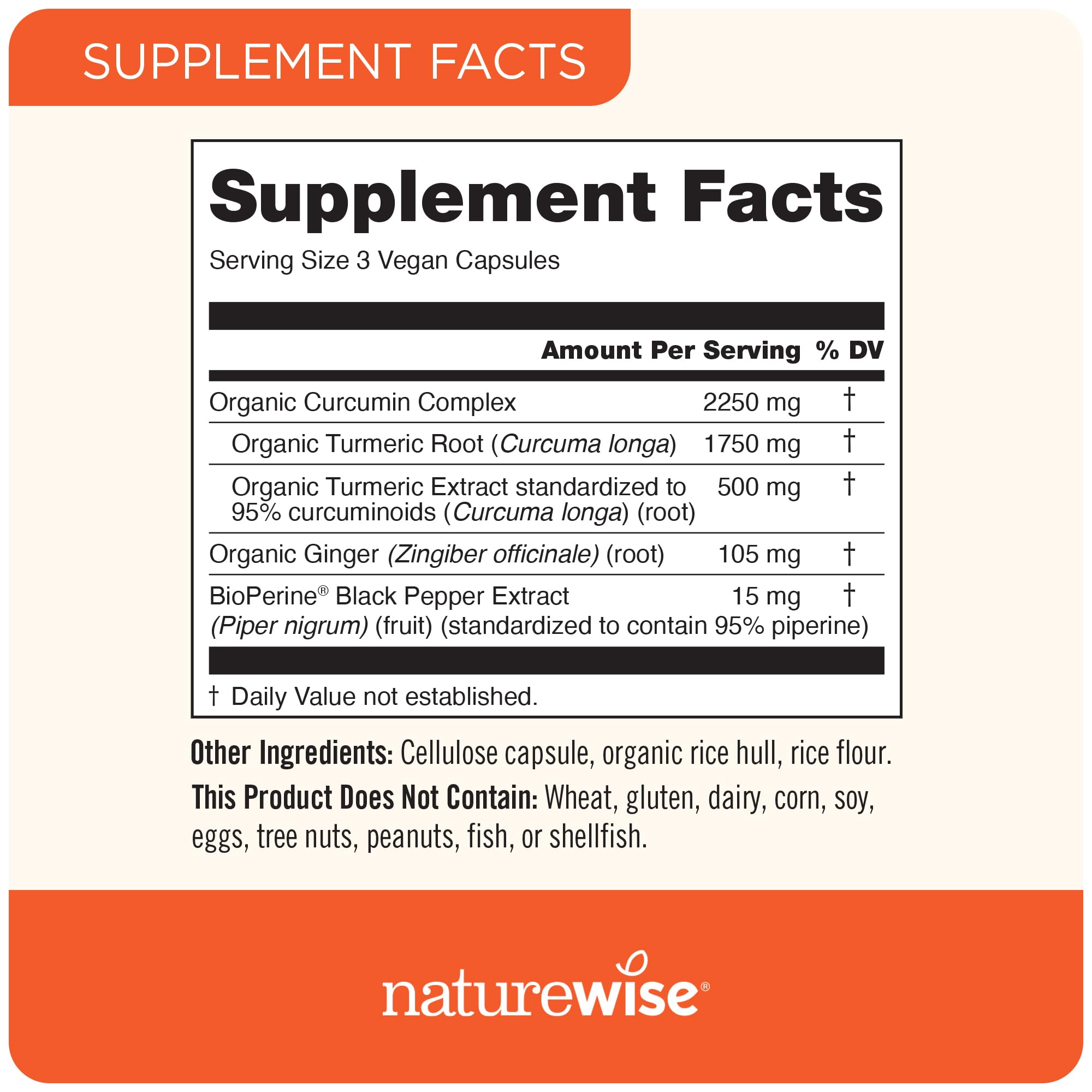 NatureWise Curcumin Turmeric 2250mg 95% Curcuminoids & BioPerine Black Pepper NatureWise uk supplements