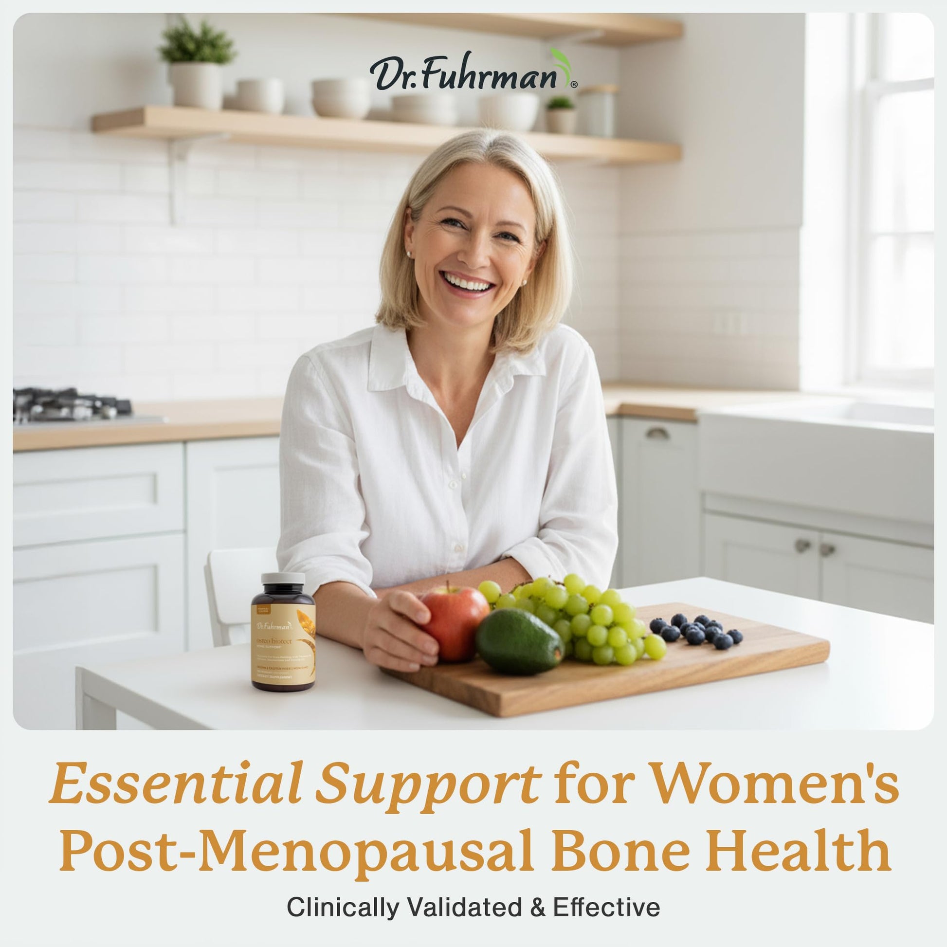 Dr. Fuhrman Osteo Bone Health Supplement | Wholefood Supplement for Women & Men | Vitamin for Bone Density | Organic Vitamin D3, Calcium, Magnesium & K2 | Natural Ingredients | 120 Caps Dr. Fuhrman uk supplements