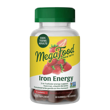 Megafood Iron Energy Gummies, Iron Supplement for Women, Men, Teens & Kids with Vitamin B12 & B6, Vitamins MegaFood uk supplements