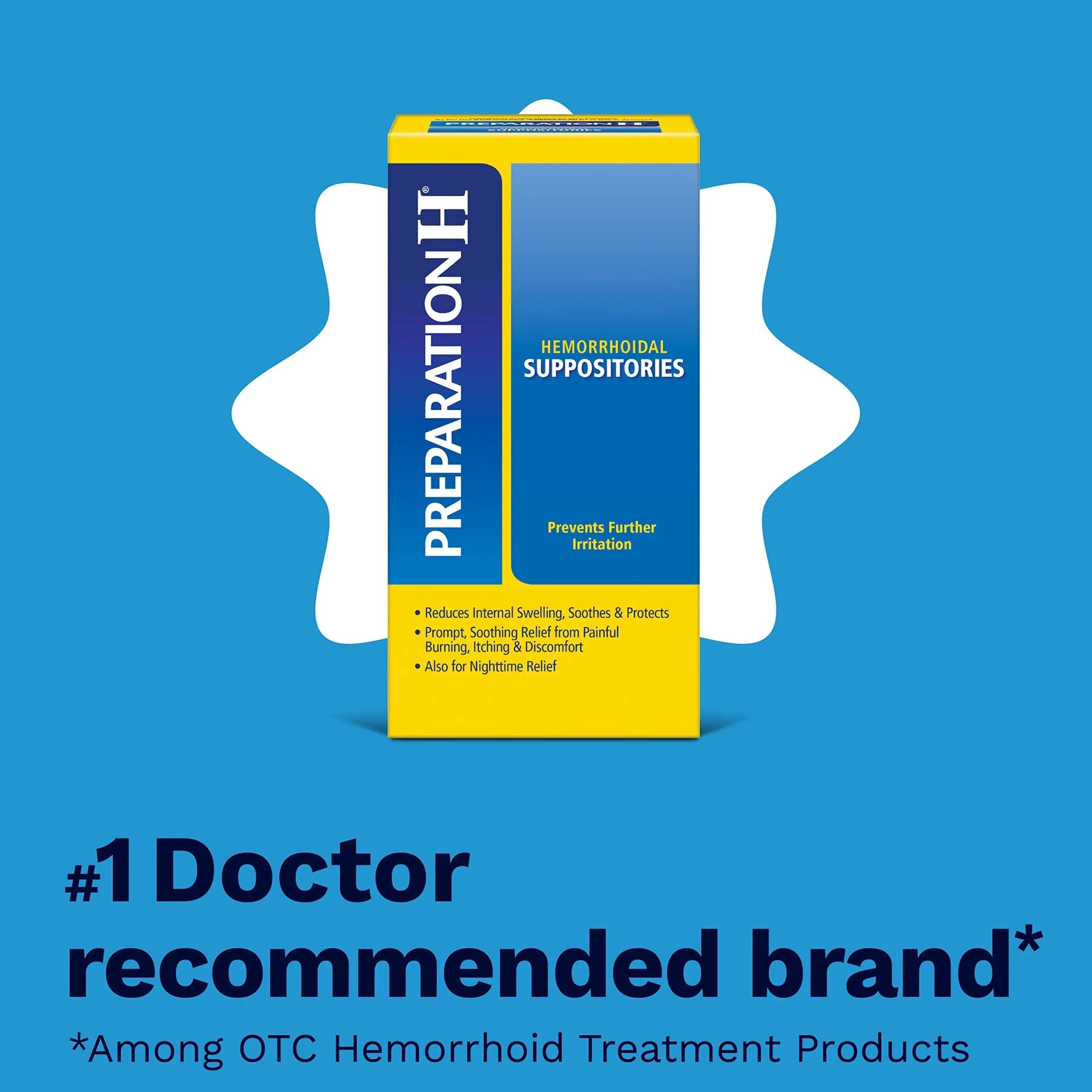 PREPARATION H Hemorrhoid Symptom Treatment Suppositories, Burning, Itching and Discomfort Relief (48 Count) Preparation H uk supplements