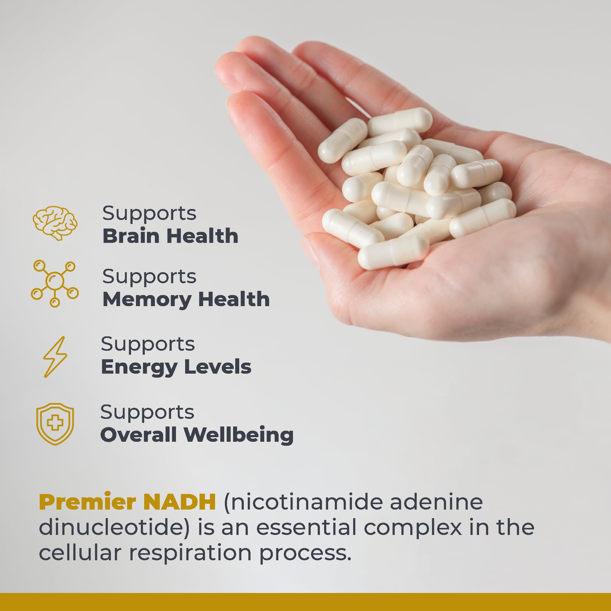 Premier Research Labs NADH - NADH Supplement, NAD Supplement for Men & Women, Nicotinamide Adenine Dinucleotide, Cell Regenerator, Respiratory Support - 30 Vegetarian Capsules Premier Research Labs uk supplements