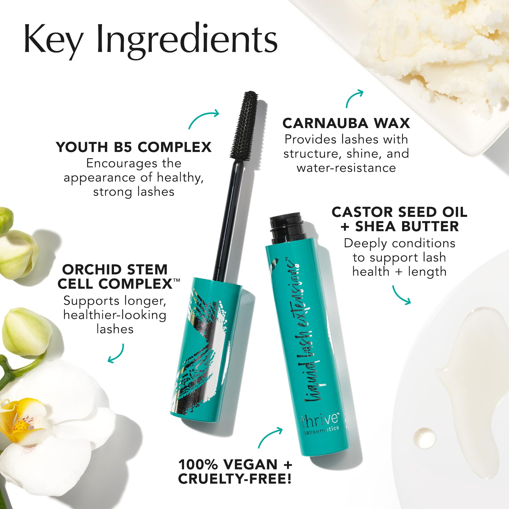 Thrive Causemetics Liquid Lash Extensions Mascara, Tubing Thrive Mascara Lengthening, Volumizing & Curling, Smudge Proof, Washable, No Clumping or Flaking, Vegan & Cruelty Free, Brynn (Rich Black) Thrive Causemetics uk supplements