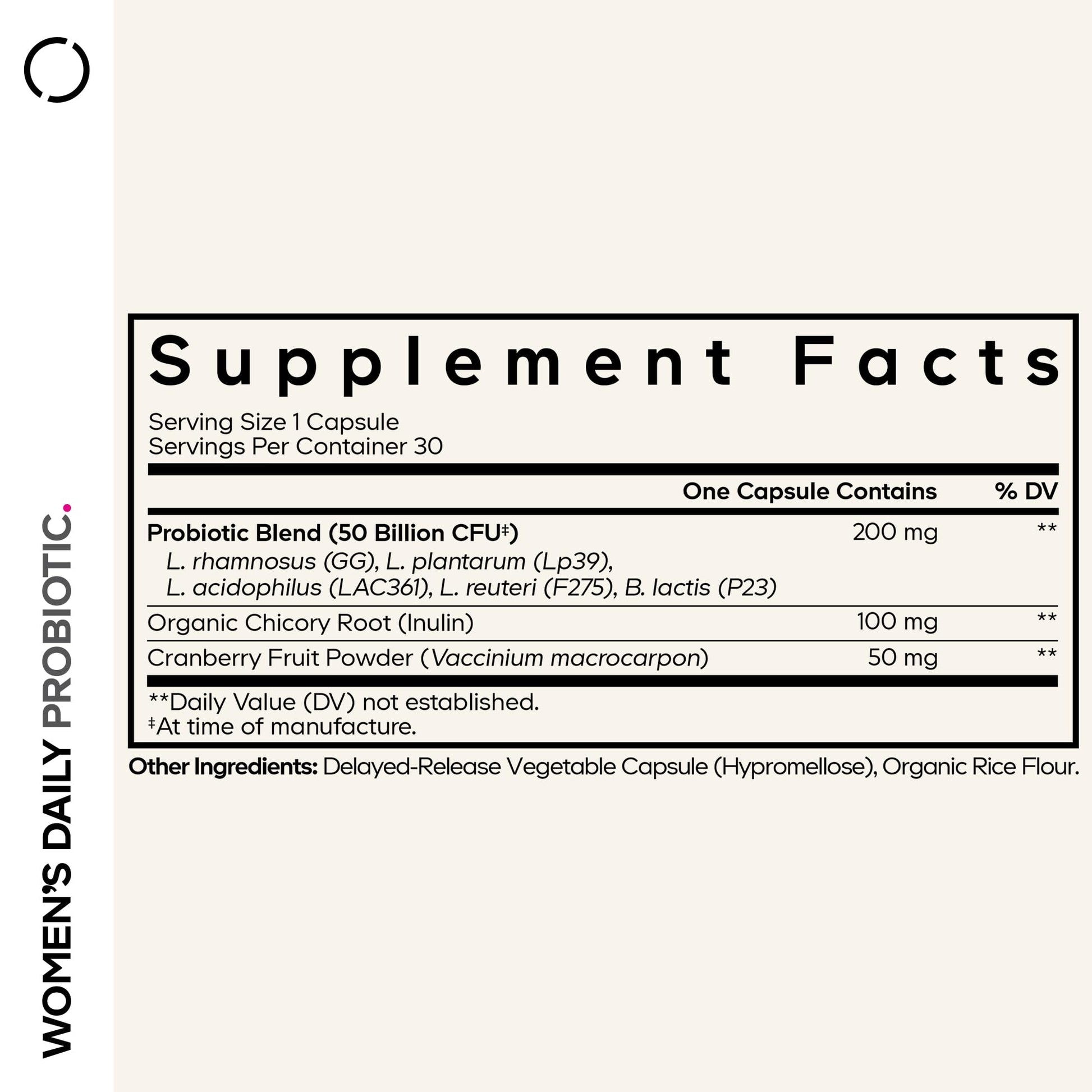 Codeage Women’s Daily Probiotic Supplement – 50 Billion CFU Supplement, Cranberry Fruit Powder, Prebiotic Chicory Root Inulin – Women’s Wellness Support – 1 Capsule Per Serving - Non-GMO – 30 Capsules Codeage uk supplements