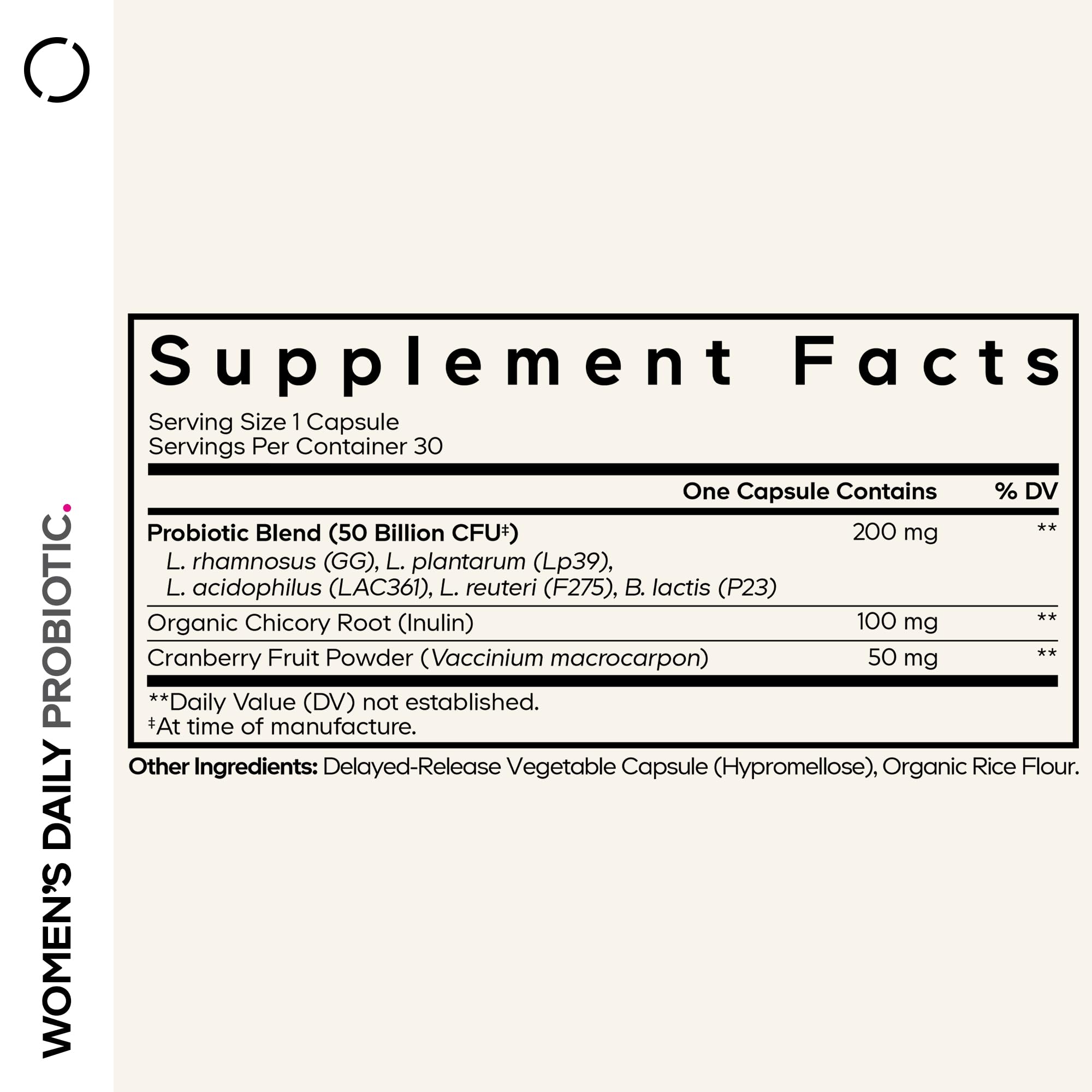Codeage Women’s Daily Probiotic Supplement – 50 Billion CFU Supplement, Cranberry Fruit Powder, Prebiotic Chicory Root Inulin – Women’s Wellness Support – 1 Capsule Per Serving - Non-GMO – 30 Capsules Codeage uk supplements