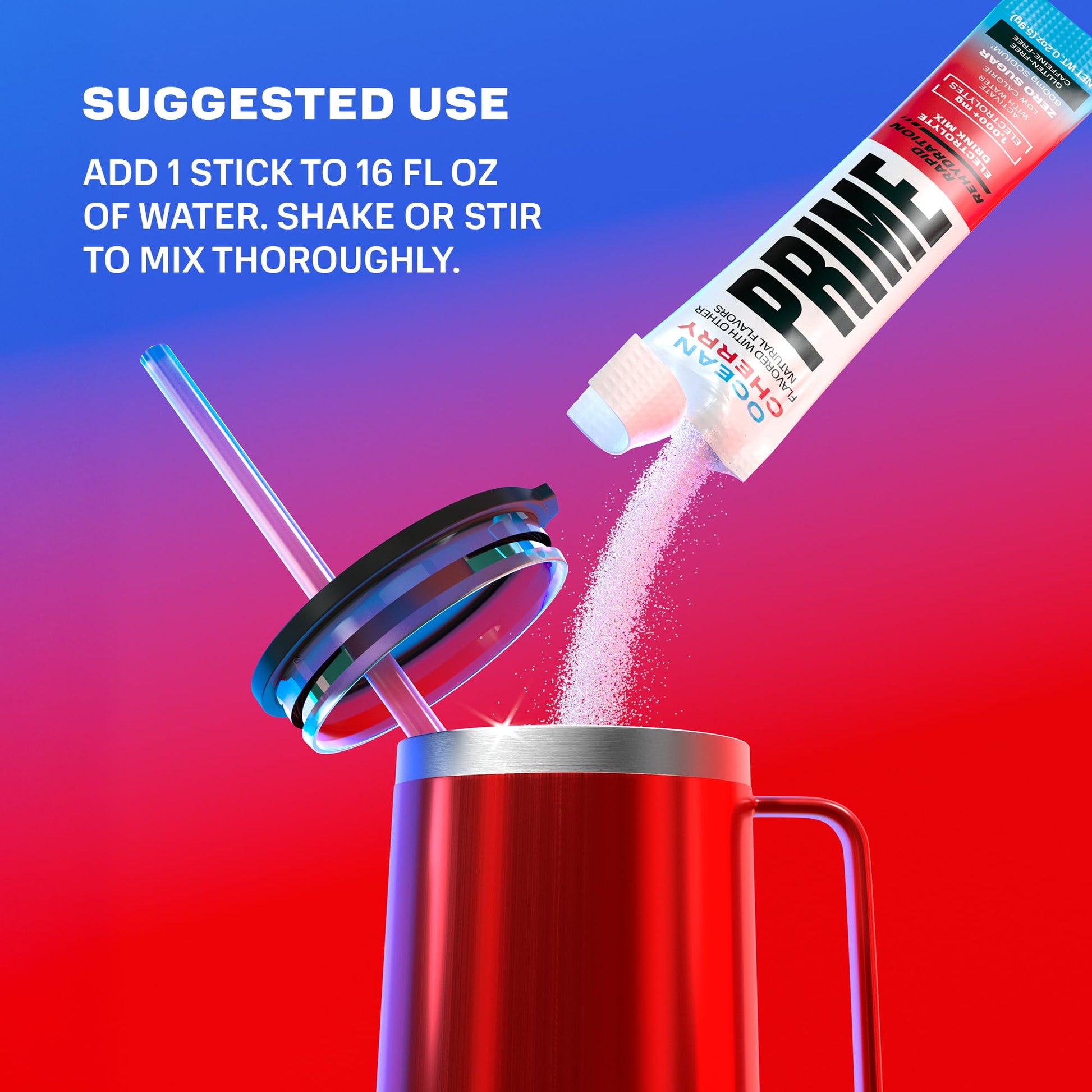 Prime Rapid Rehydration Electrolyte Powder Sticks, Ocean Cherry, Sugar Free Hydration Drink Mix with Sodium, Potassium, Magnesium & B Vitamins PRIME HYDRATION uk supplements