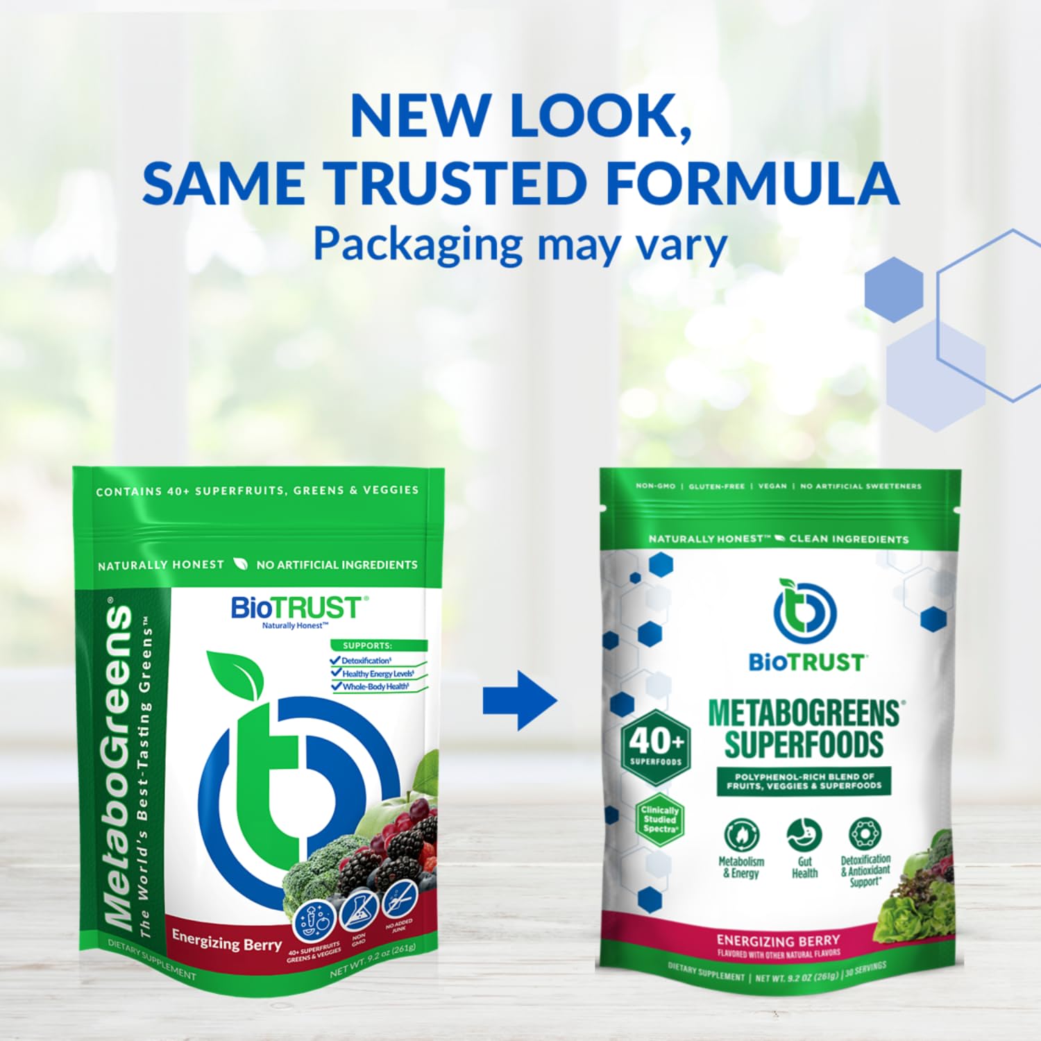 BioTrust Metabo Greens Superfood Powder - Super Greens Powder, Fruit & Veggie Blend with Clinically Studied Spectra - Non GMO, Soy Free, Gluten Free, Dairy Free, Energizing Berry Flavor (30 Servings) BioTrust uk supplements