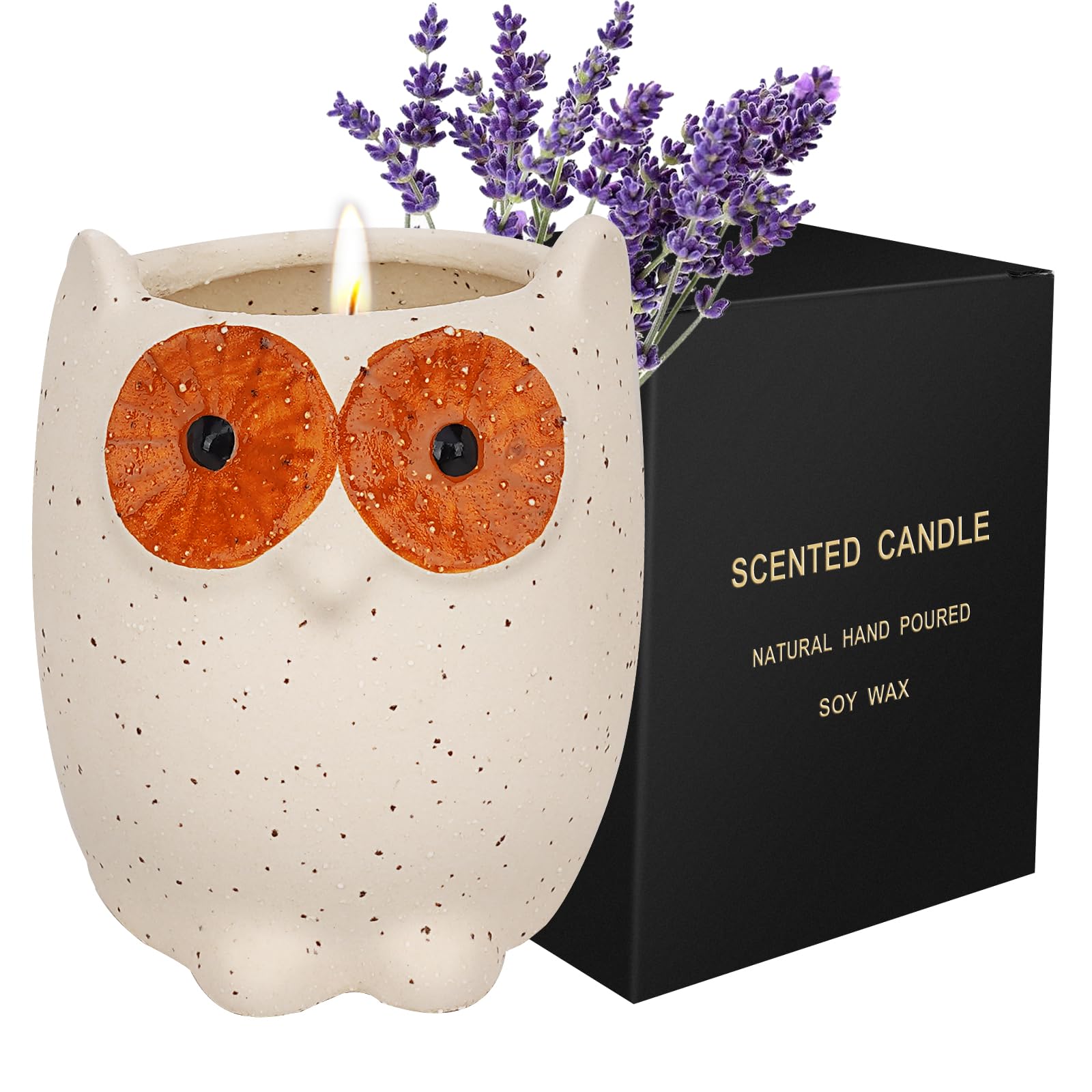 ETAKISH Lavender Scented Candle Gifts for Women, Cute Owl Highly Scented Aromatherapy Candle ETAKISH uk supplements