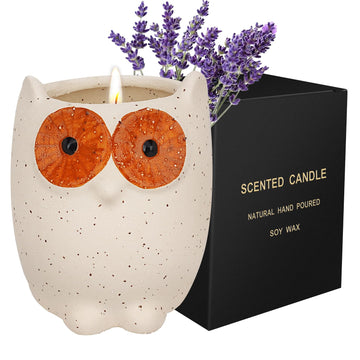 ETAKISH Lavender Scented Candle Gifts for Women, Cute Owl Highly Scented Aromatherapy Candle ETAKISH uk supplements
