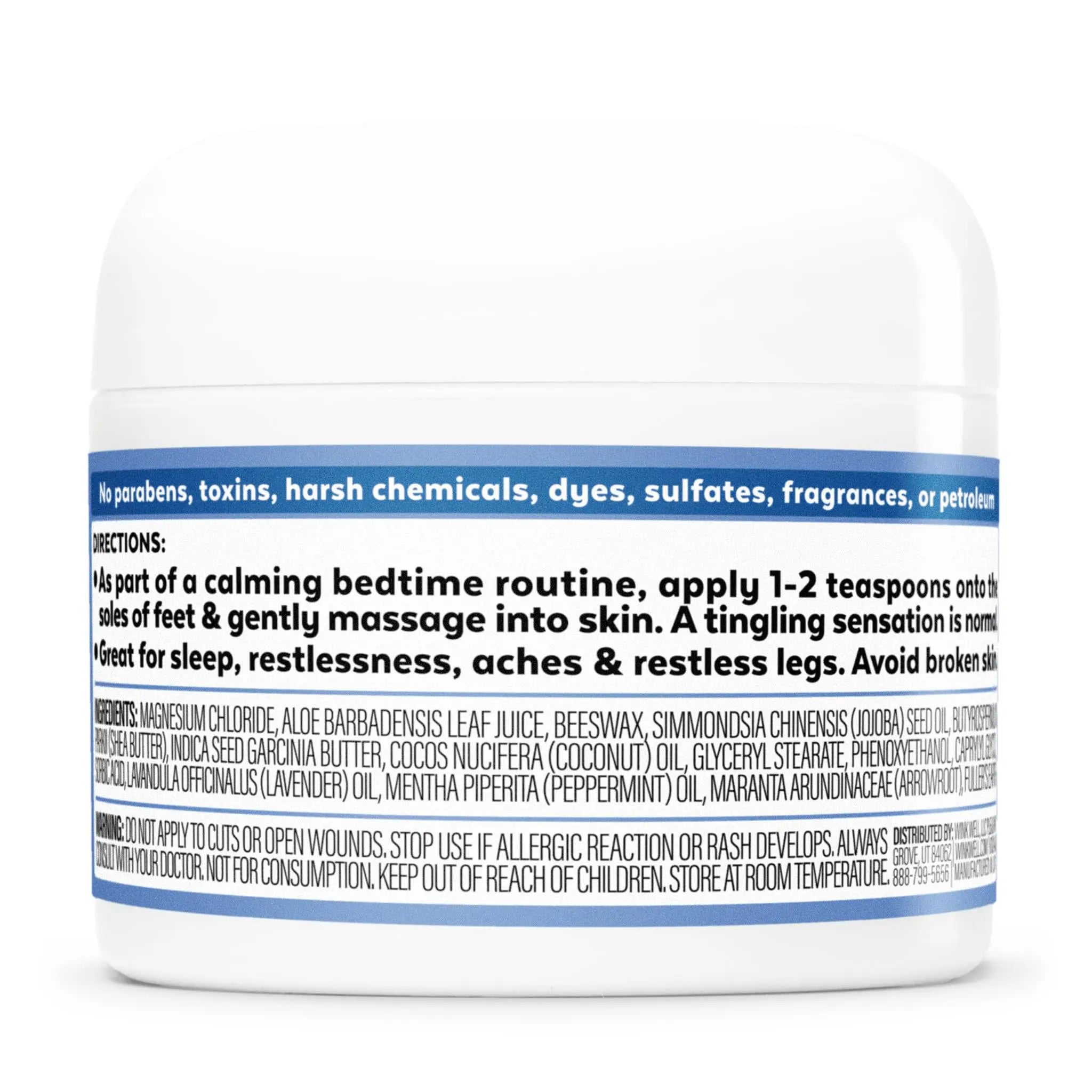 Wink Well Magnesium Calming Muscle and Joint Cream for Nighttime Relaxation Wink Naturals uk supplements