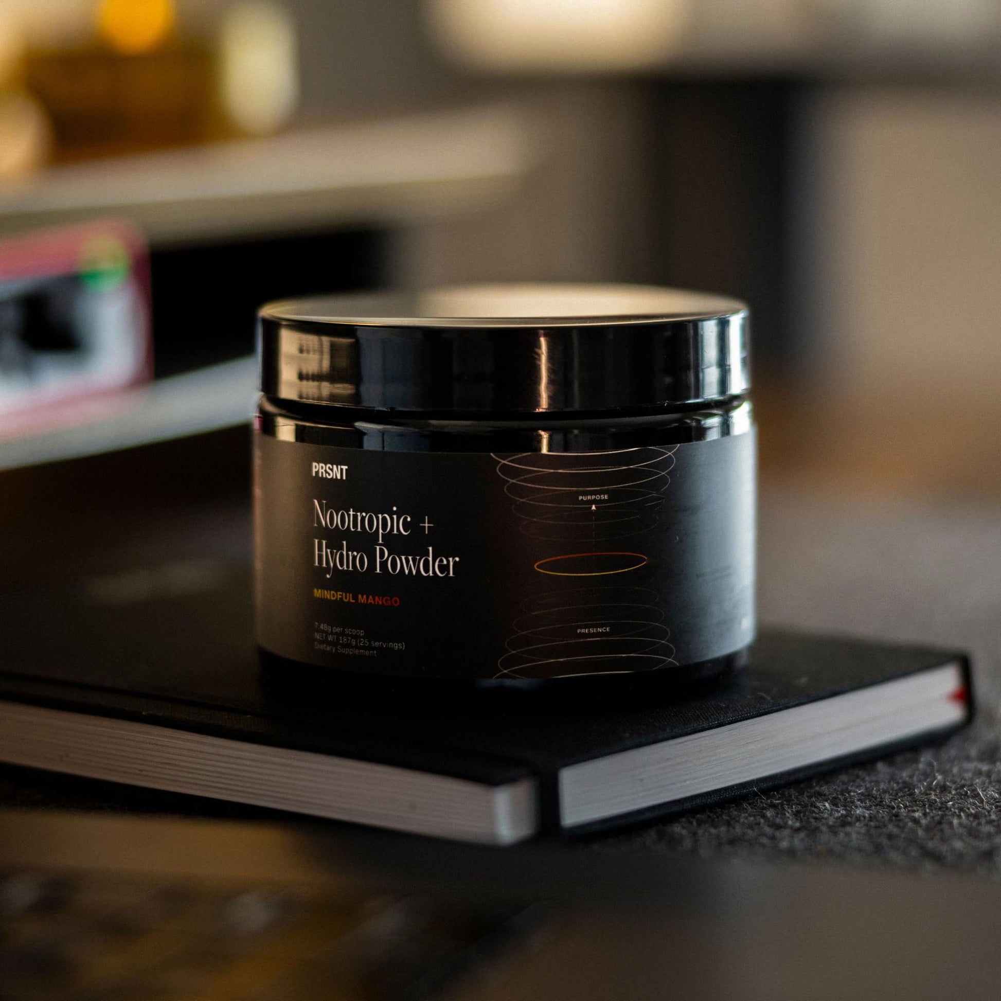 PRSNT Nootropic Focus Powder | Mango 25 Servings | Caffeine-Free, Sugar-Free | Supports Focus, Energy, Mental Clarity | Nootropic + Electrolytes Hydration Focus Drink Mix PRSNT uk supplements