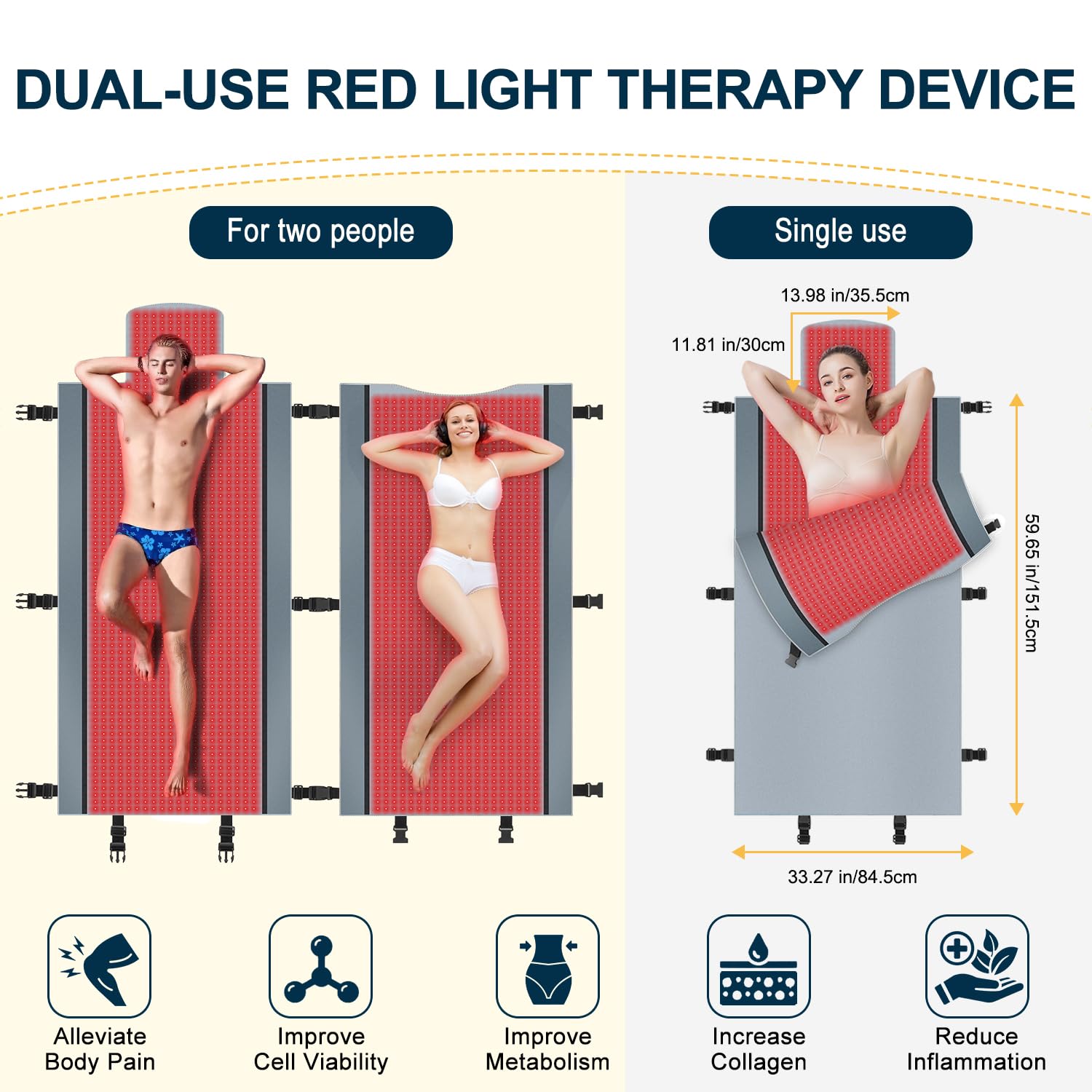 Red Light Therapy for Body - Full Body Red Light Therapy Mat, 71.0x33.31in, 2570Pcs 660nm & 850nm Kaoudt uk supplements