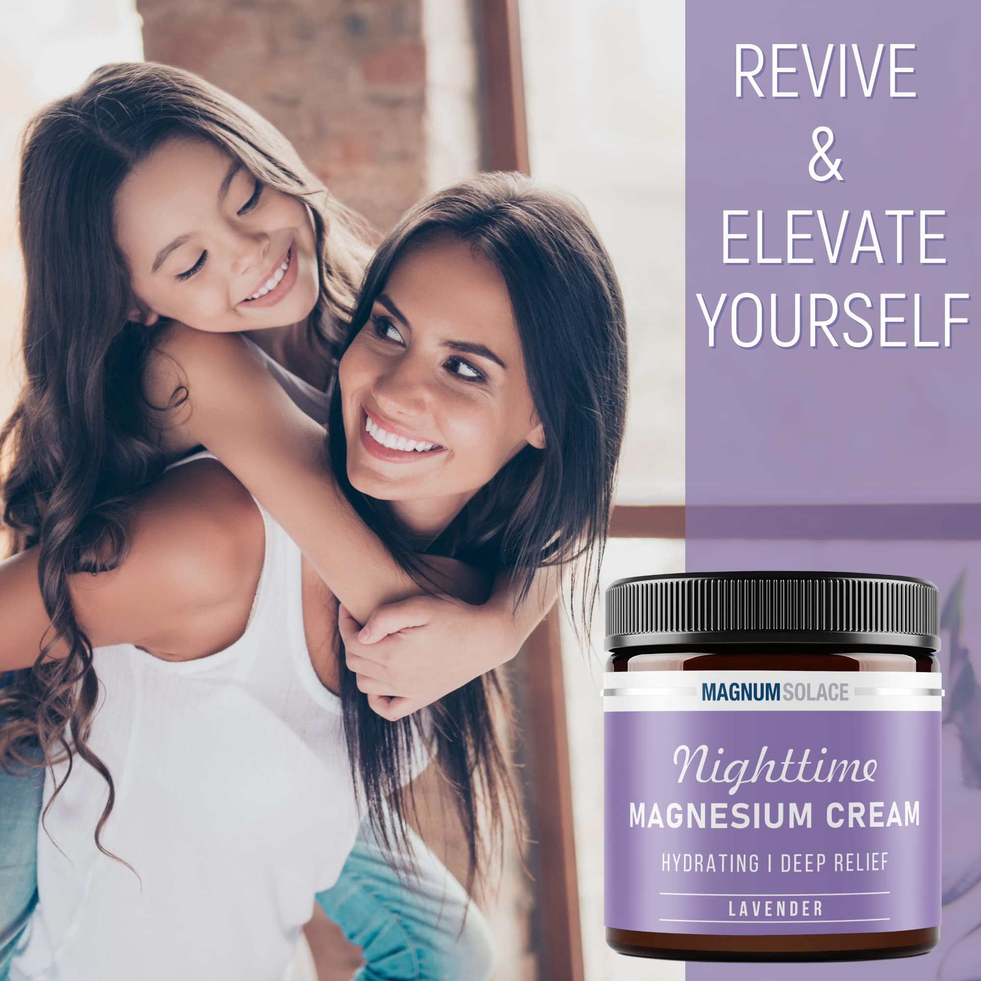 Magnum Solace Magnesium Lotion – Nighttime Magnesium Cream – Apply to Legs, Arms or Chest - Topical Magnesium Chloride – USA Made and Safe for Kids (Lavender) Magnum Solace uk supplements