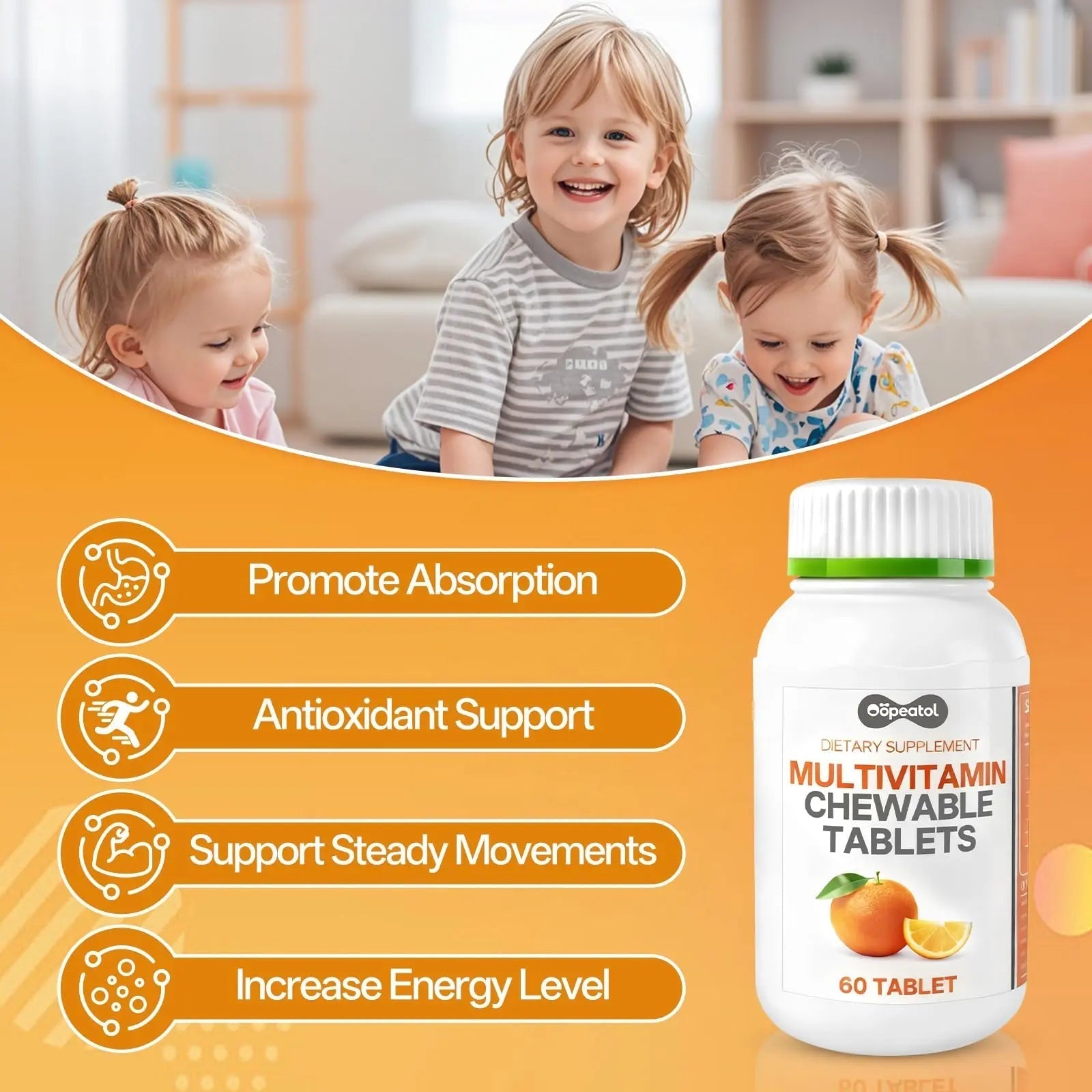 Oopeatol Multivitamin for Adults with Vitamin C, D3 & B Vitamins | Daily Increase Body Protection, Energy & Bone and Joint Equilibrium and Health | Oopeatol uk supplements