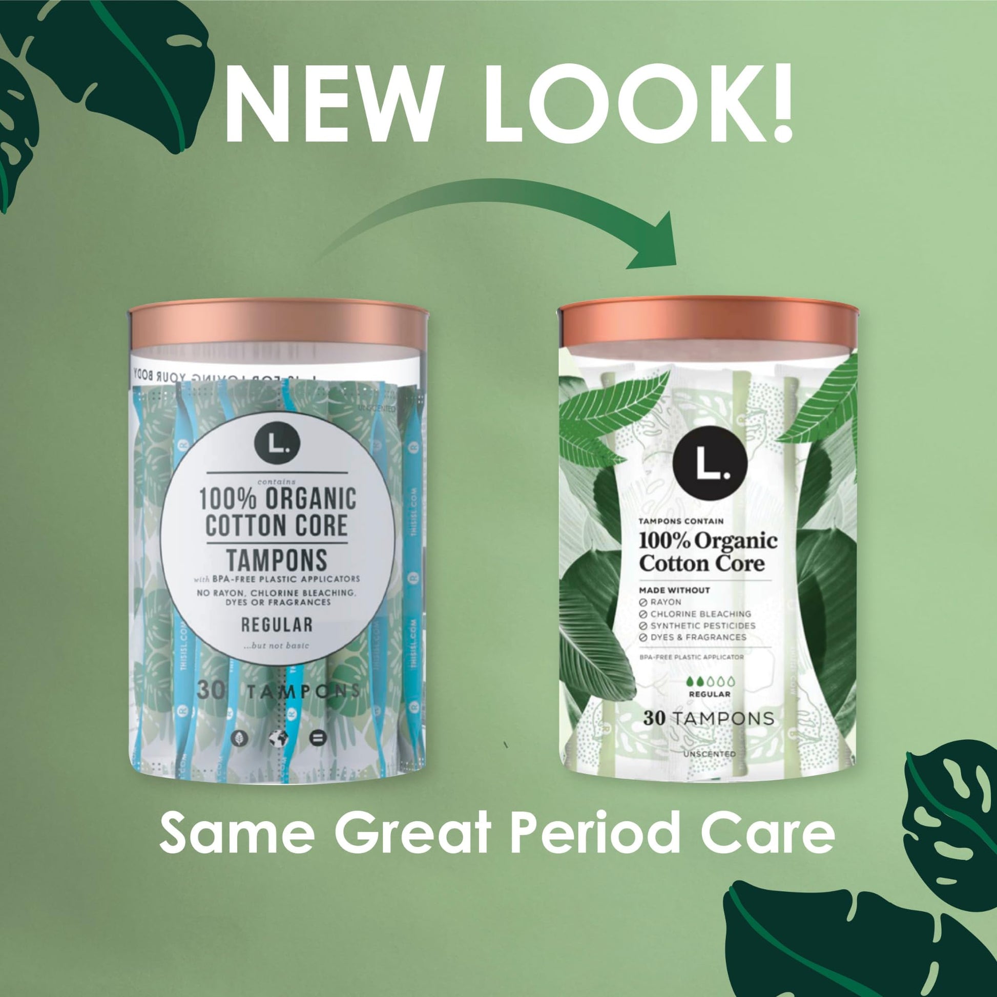 L. Organic Cotton Tampons - Regular 42 Count x 2 Packs (84 Count Total) (Packaging May Vary) L. uk supplements