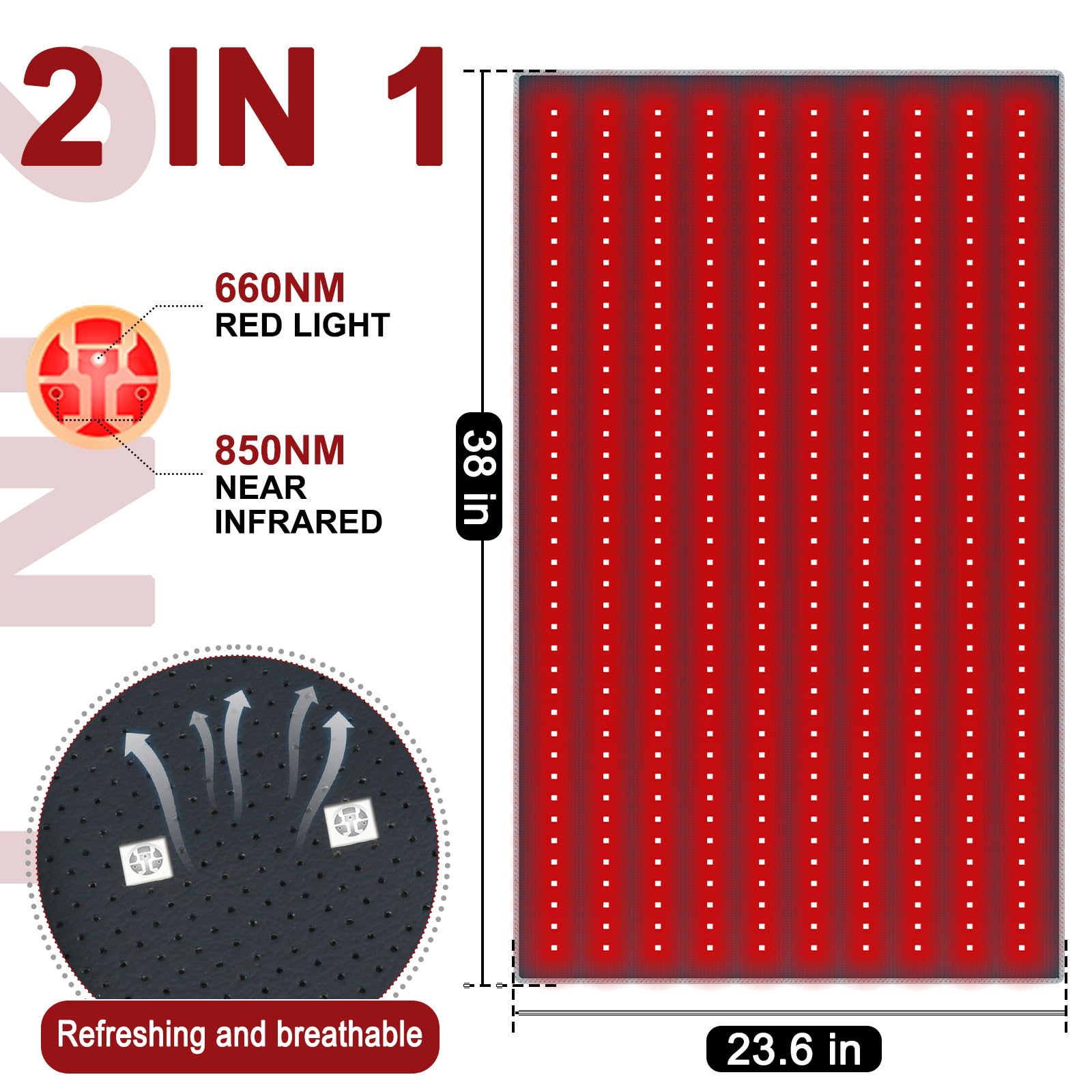 Red Light Therapy Pad 38 * 23.6 in - Red Light Therapy Body, 400 LEDs Using 660nm Red Light Rutollmit uk supplements