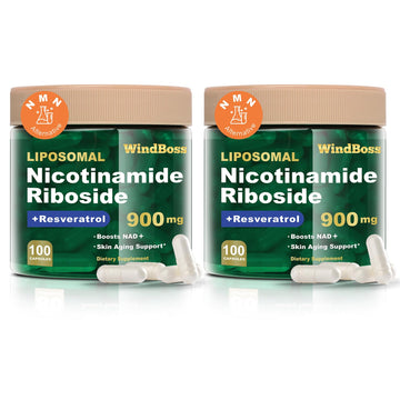 Windboss Liposomal NAD+ Supplement with Nicotinamide Riboside & Resveratrol, NAD Booster for Cellular Energy, Anti-Aging & Metabolism – NMN Alternative, NAD Supplement for Men & Women – 2pcs Windboss uk supplements
