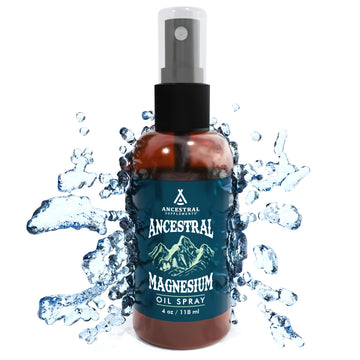 Ancestral Supplements Magnesium Spray, Magnesium for Sleep + Muscle Support, Made with Magnesium Chloride & Natural Minerals, Fast Absorbing Topical Magnesium Oil Supplement for Body Application, 4 oz Ancestral Supplements uk supplements