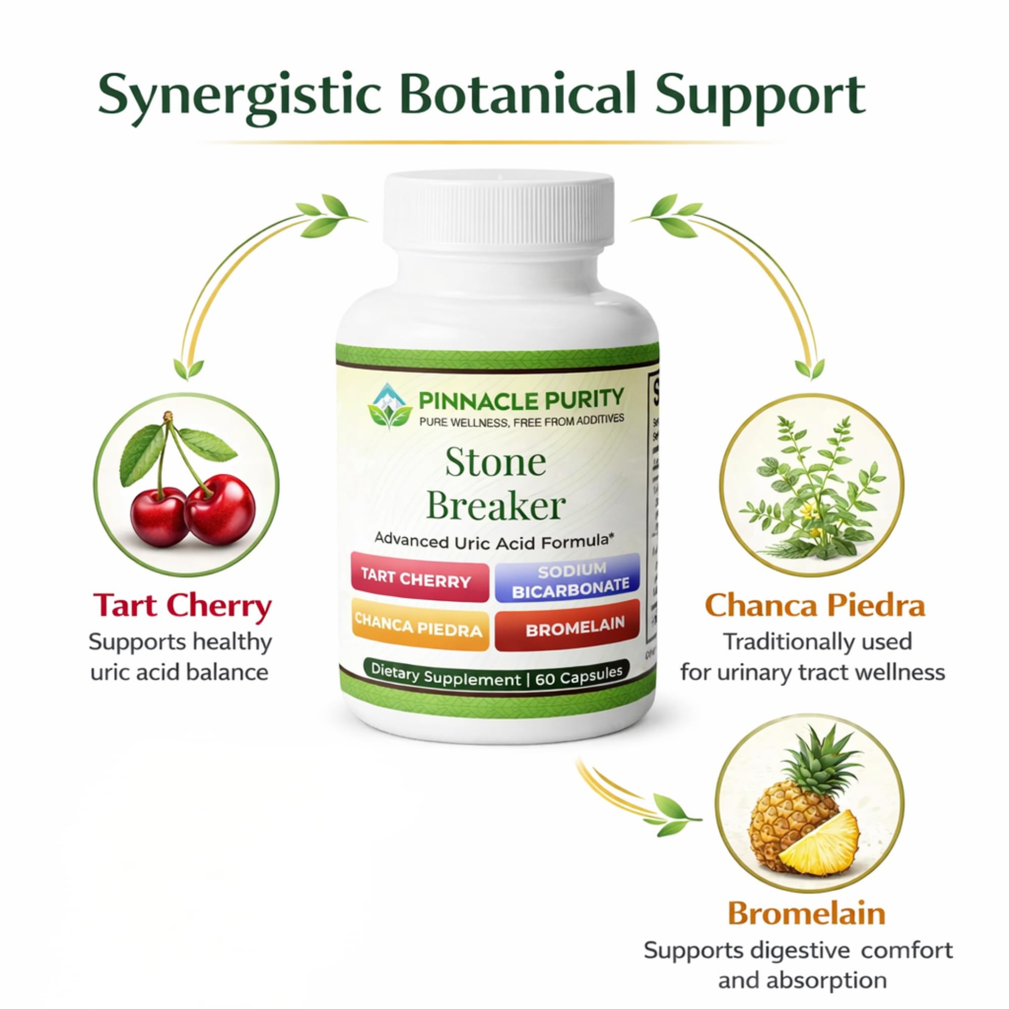 Pinnacle Purity Stone Breaker 60 Capsules, With Chanca Piedra, Tart Cherry & Bromelain – Supports Kidney & Liver Balance, Promotes Gentle Stone Management, Enhances Natural Cleansing Pathways, Non-GMO Pinnacle Purity uk supplements