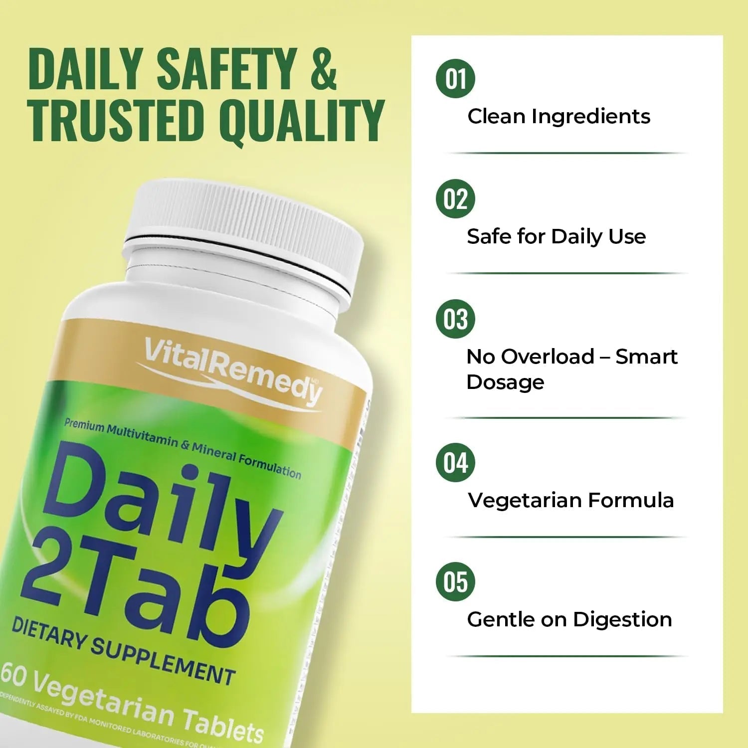 VitalRemedyMD Daily2Tab - All You Need Multivitamin Plus Multimineral Formula. 26 Essential Nutrients for Women and Men, 60 Tablets VitalRemedyMD uk supplements