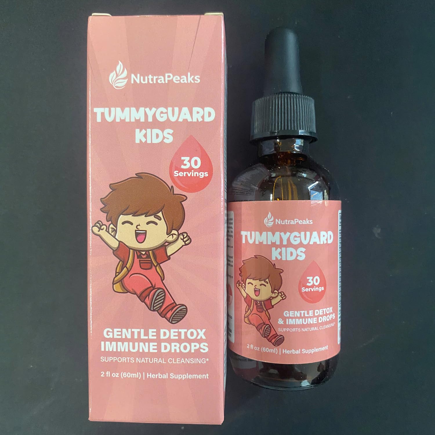 NutraPeaks Kids Liquid Botanical Drops – Natural Blend with Prebiotics, Chamomile, Ginger & Elderberry – Sugar-Free, Alcohol-Free, Non-GMO – 2 fl oz NutraPeaks uk supplements