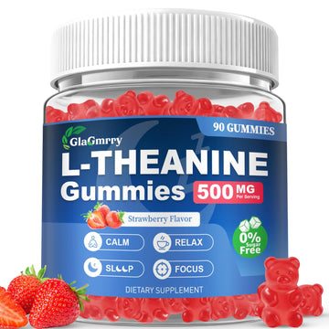 GlaGmrry 90 Count | L Theanine Gummies, L Theanine Supplement for Adults & Kids, w/Ashwagandha, Magnesium, GABA & 5-HTP, Sugar Free Liposomal Formula for Calm Relax zzZ M♡♡d & Focus, Vegan GlaGmrry uk supplements