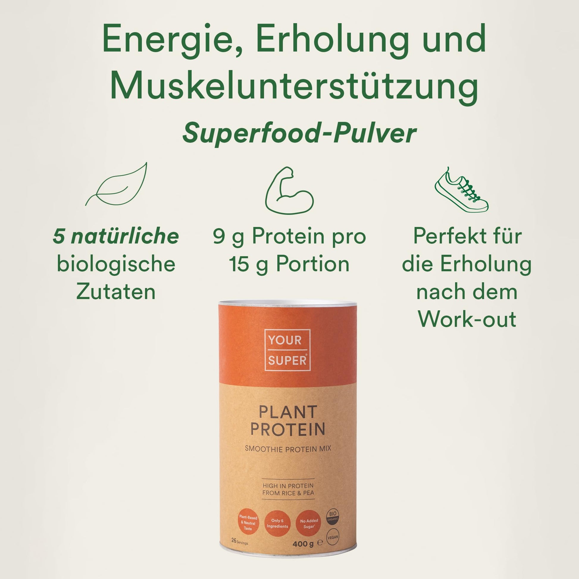 Your Super Plant Protein Organic Superfood Powder – Plant Based Protein Powder for Muscle Growth Your Super uk supplements