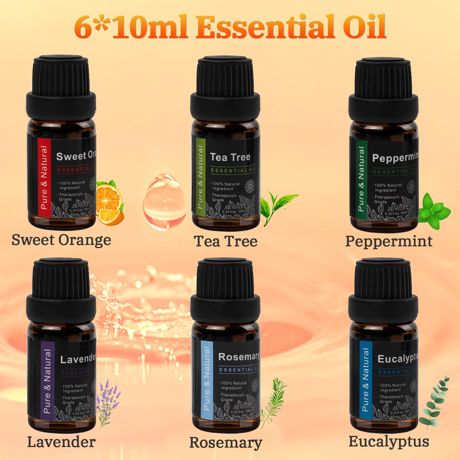 Comfynest Colorful Flame Fire Fireplace Diffuser with 6 Essential Oils Set, Ultrasonic 200ml Essential Oil Comfynest uk supplements