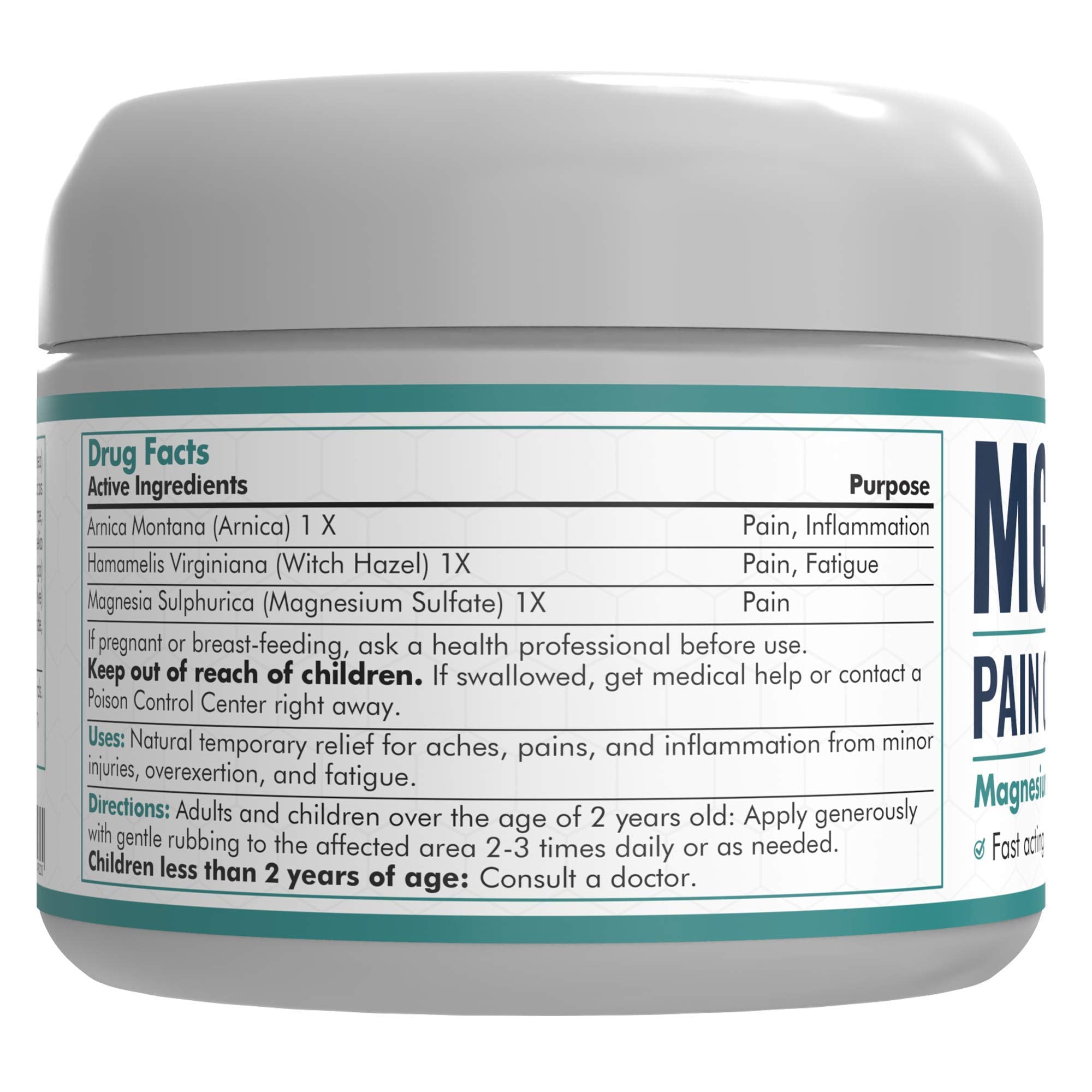 Mars Wellness MG+ Magnesium Cream Pain Relief - Extra Strength Magnesium and Arnica Cream - 4 OZ Tub - Neuropathy, Muscle Pain, and Leg Cramps Relief - 1 Pack MARS WELLNESS uk supplements