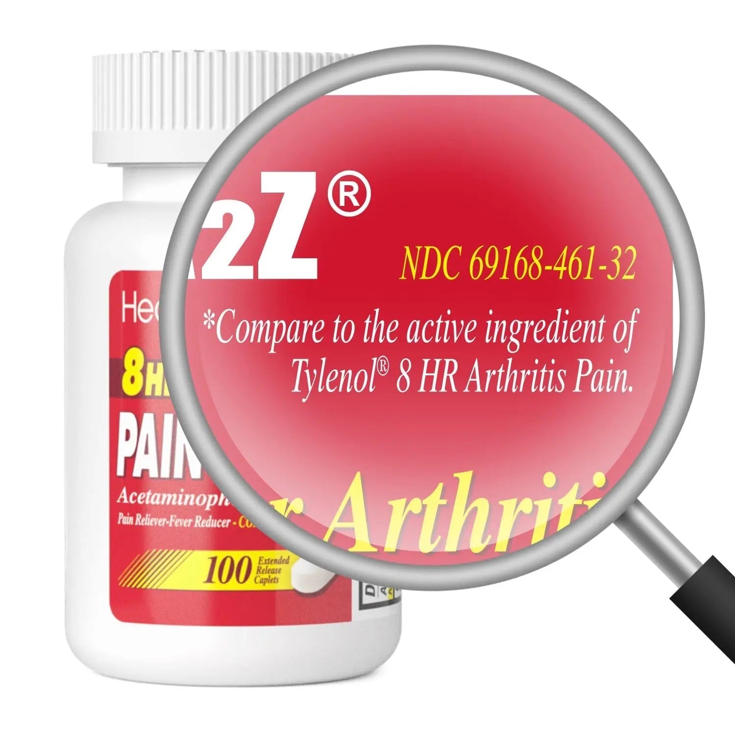 HealthA2Z® Pain Relief Extended Release | Acetaminophen 650mg | 8 Hours | Arthiritis Pain | Pain Reliever - Fever Reducer | Contains no Aspirin (100 Count) HealthA2Z uk supplements