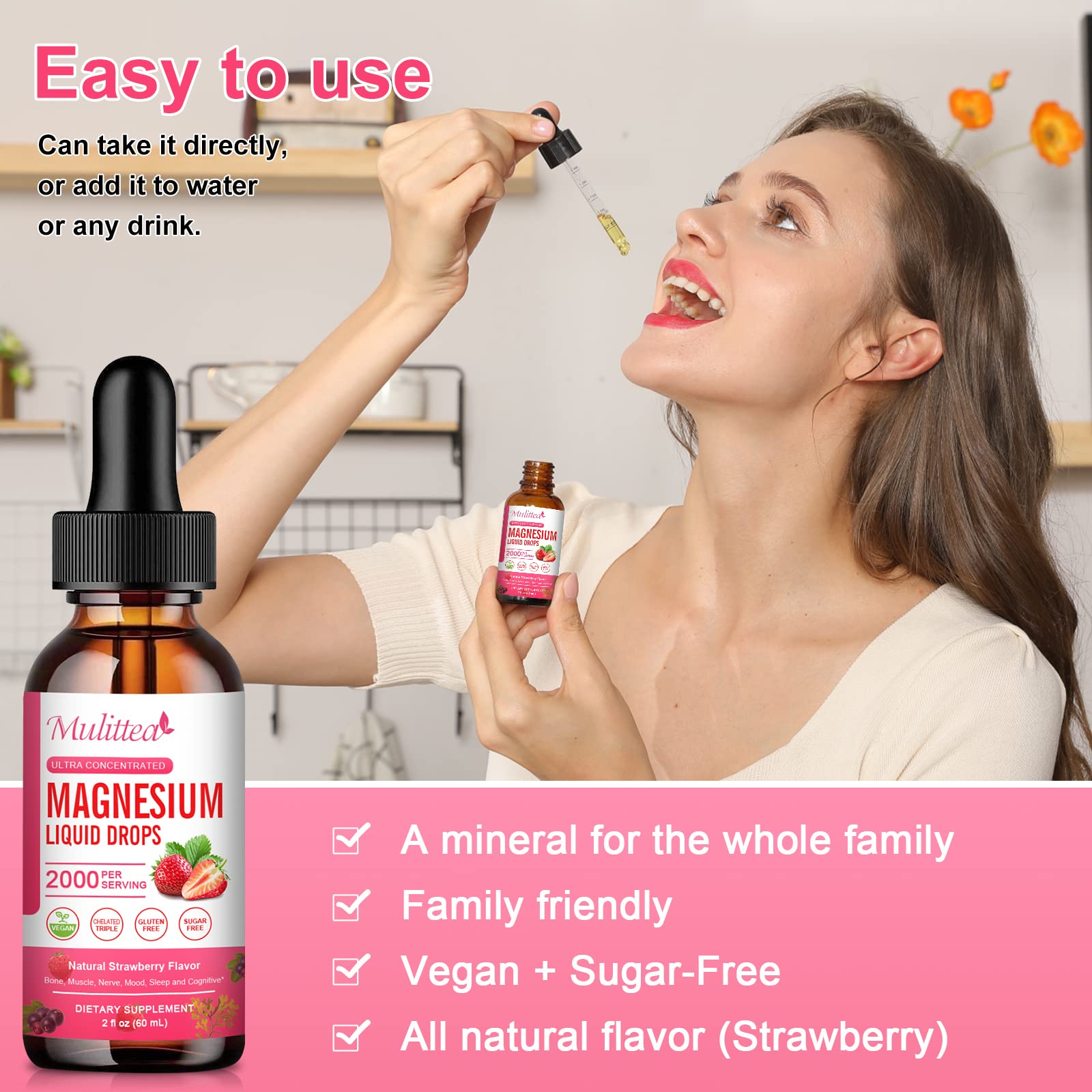 Magnesium Glycinate Liquid, High Potency Magnesium Glycinate, Citrate, Sugar Free Vegan Non-GMO Complex Supplement Promotes Nerv,Relaxation,Muscle,Sleep Support* Mulittea uk supplements