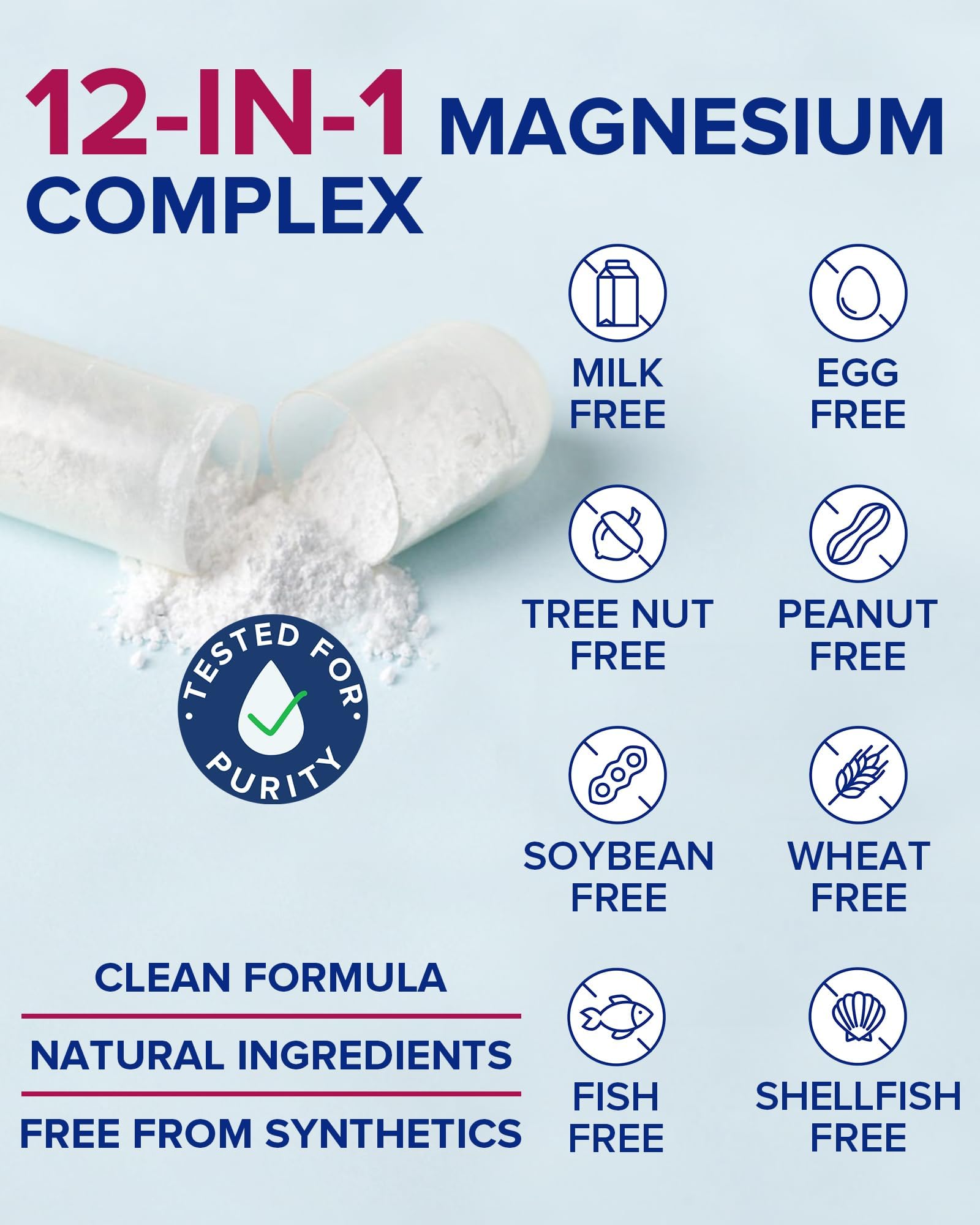 Terranics 12-in-1 Magnesium Complex 500mg, High Absorption Chelated Magnesium Glycinate, Citrate, Malate, Taurate, Orotate & More, for Sleep, Calm, Energy, Heart, Vegan, Non-GMO,120 Capsules Terranics uk supplements