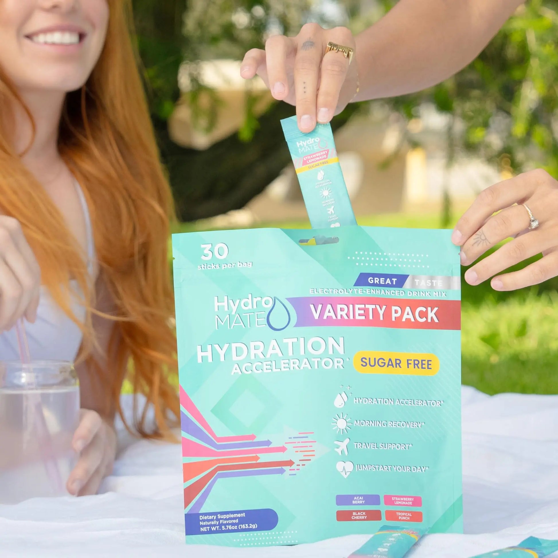 Electrolyte Powder Sugar-Free Hydration Packets Variety Pack HydroMATE 30 Sticks NatureWorks uk supplements