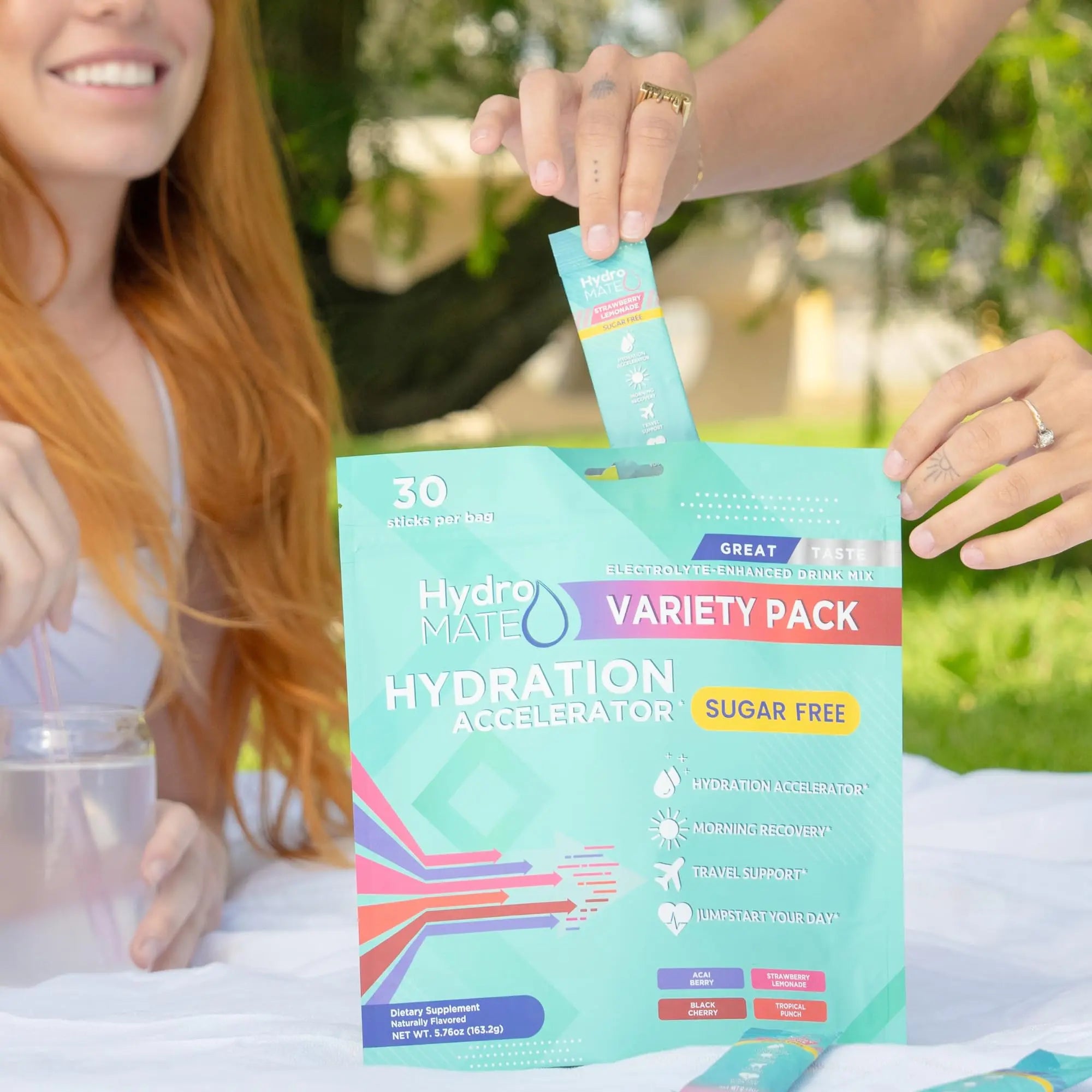 Electrolyte Powder Sugar-Free Hydration Packets Variety Pack HydroMATE 30 Sticks NatureWorks uk supplements