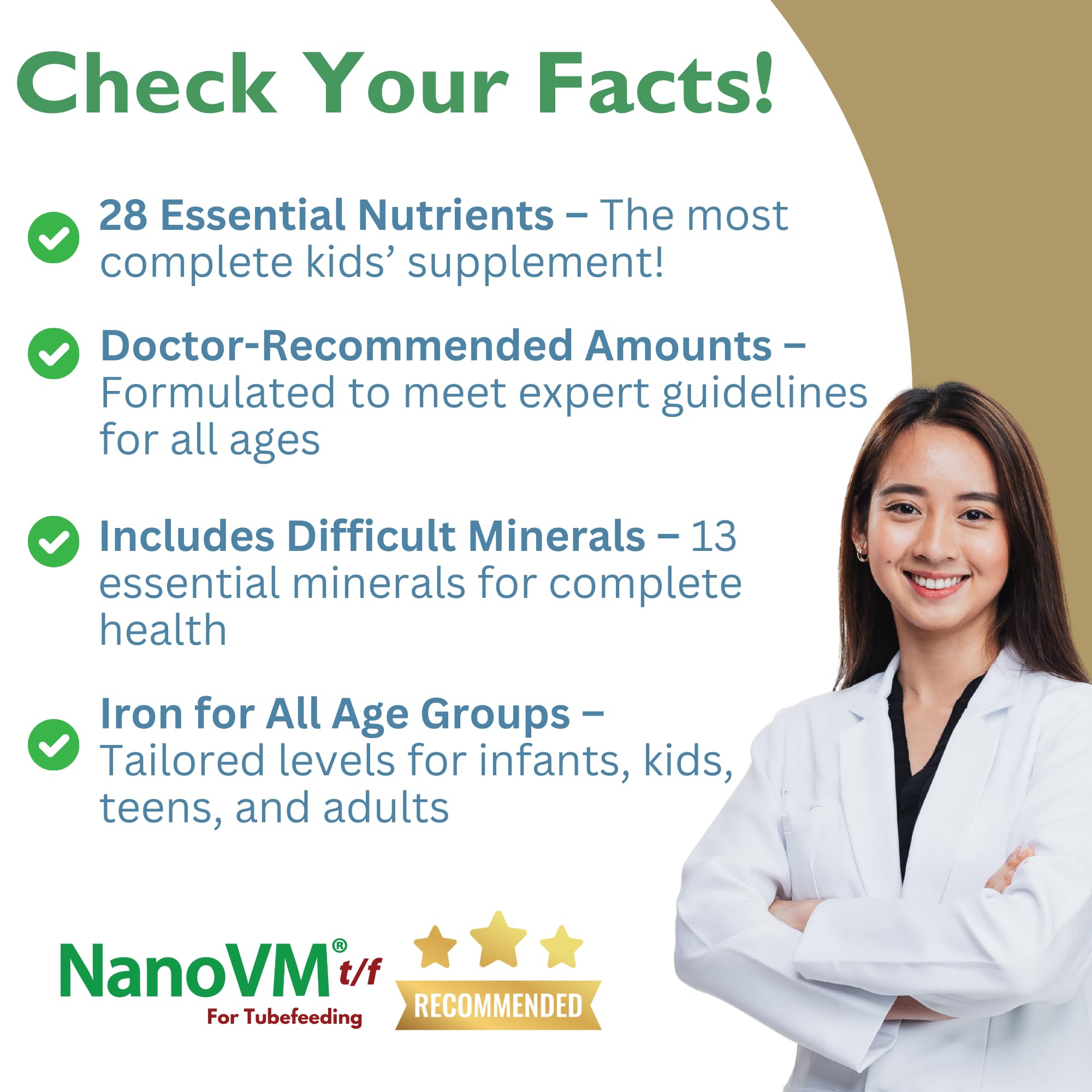 NanoVM t/f, Dietary Supplement for Tube Feeding, Allergen-Free Kids Multivitamin, Unflavored Vitamin Powder with 14 Vitamins & 13 Minerals, Low-Carb Kids Vitamins, 275g - Solace Nutrition NanoVM uk supplements