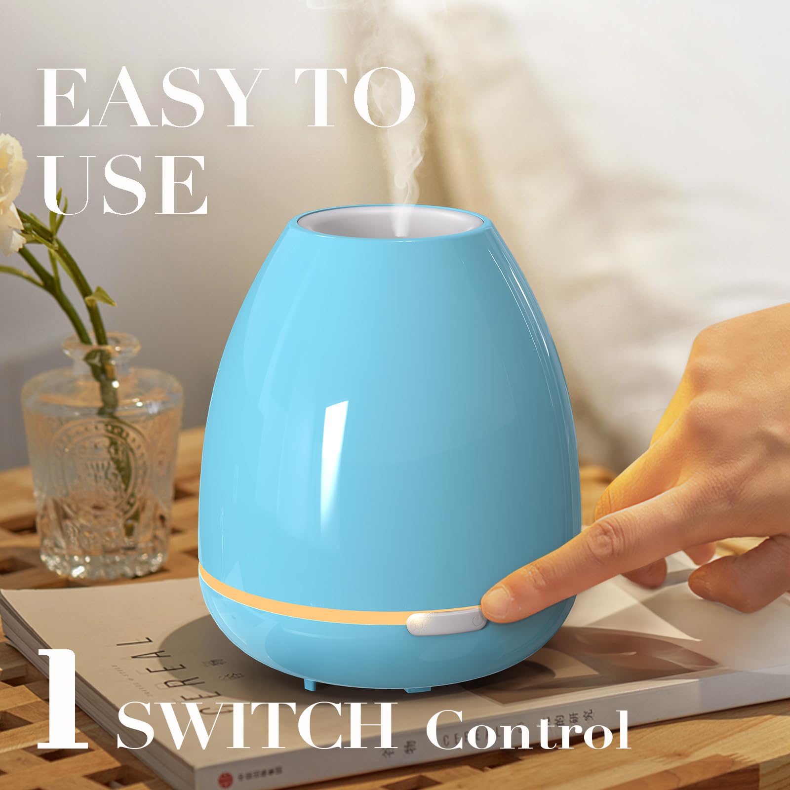Essential Oil Diffuser for Bedroom Small Humidifier for Home Cool Mist Scent Diffuser 300ml 20 Hours Fashome uk supplements