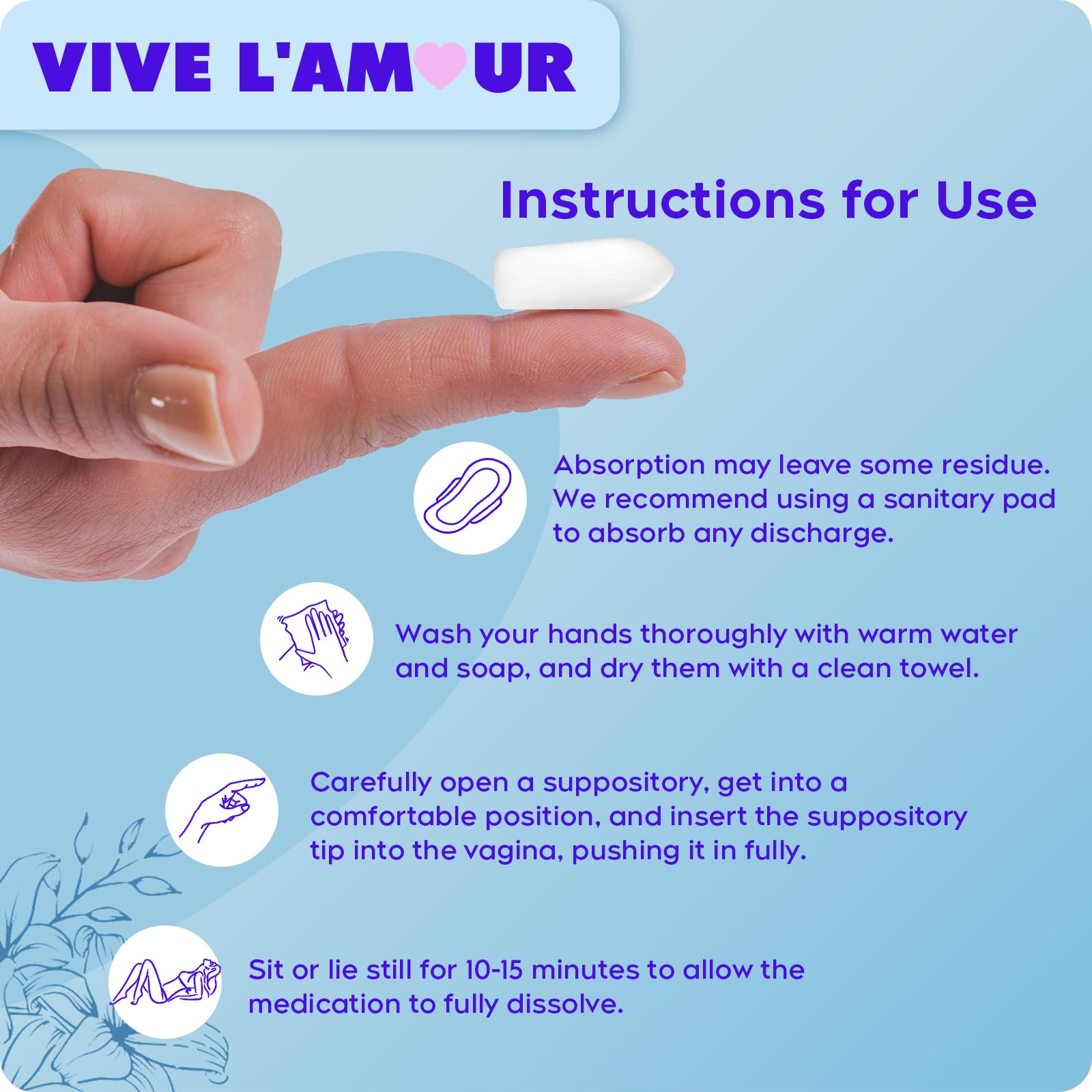 Vive L'Amour 15mg Hyaluronic Acid Vaginal Suppositories (2-Pack, 24 Count), Vaginal Moisturizer, Continuous Hydration, Relieves Vaginal Dryness, Restores Natural Softness & Elasticity, Vaginal Health Vive L'Amour uk supplements