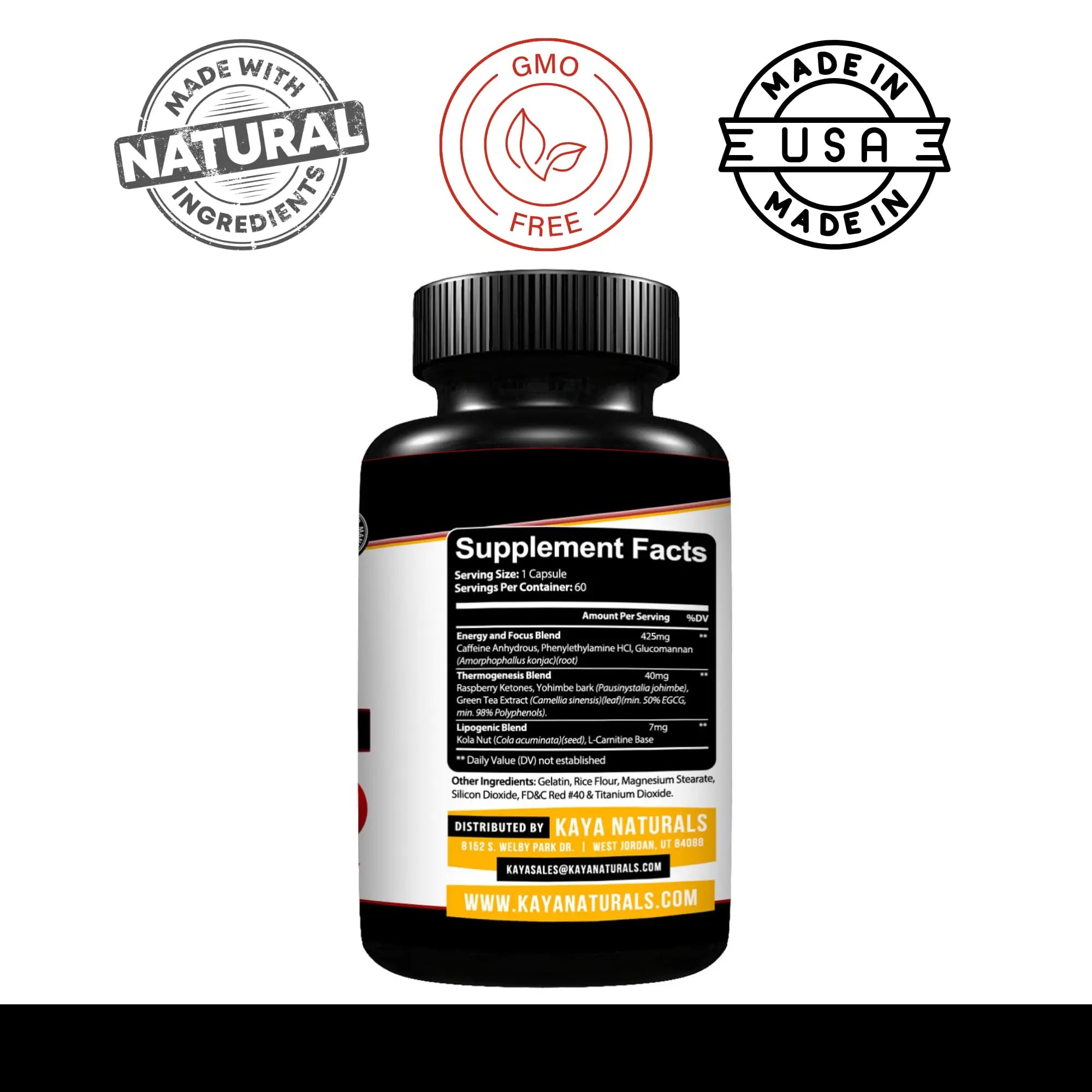 Kaya Naturals Supreme Fat Burner - Weight Loss Pills Women & Men - Appetite Suppressant Supplement - Powerful Thermogenic Diet Pills Kaya Naturals uk supplements