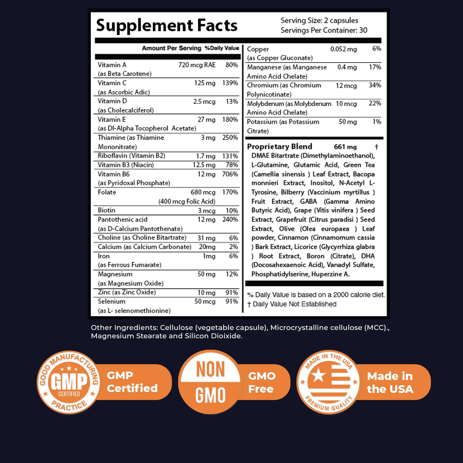 Nature’s NutriWave Memory Lift Capsules – Natural Daily Supplement with Vitamins A, C, D, E, B-Complex, Biotin & Choline – Made in USA, GMP-Certified, Non-GMO, Vegetarian – 60 Caps, 1 Month Supply Nature’s NutriWave uk supplements