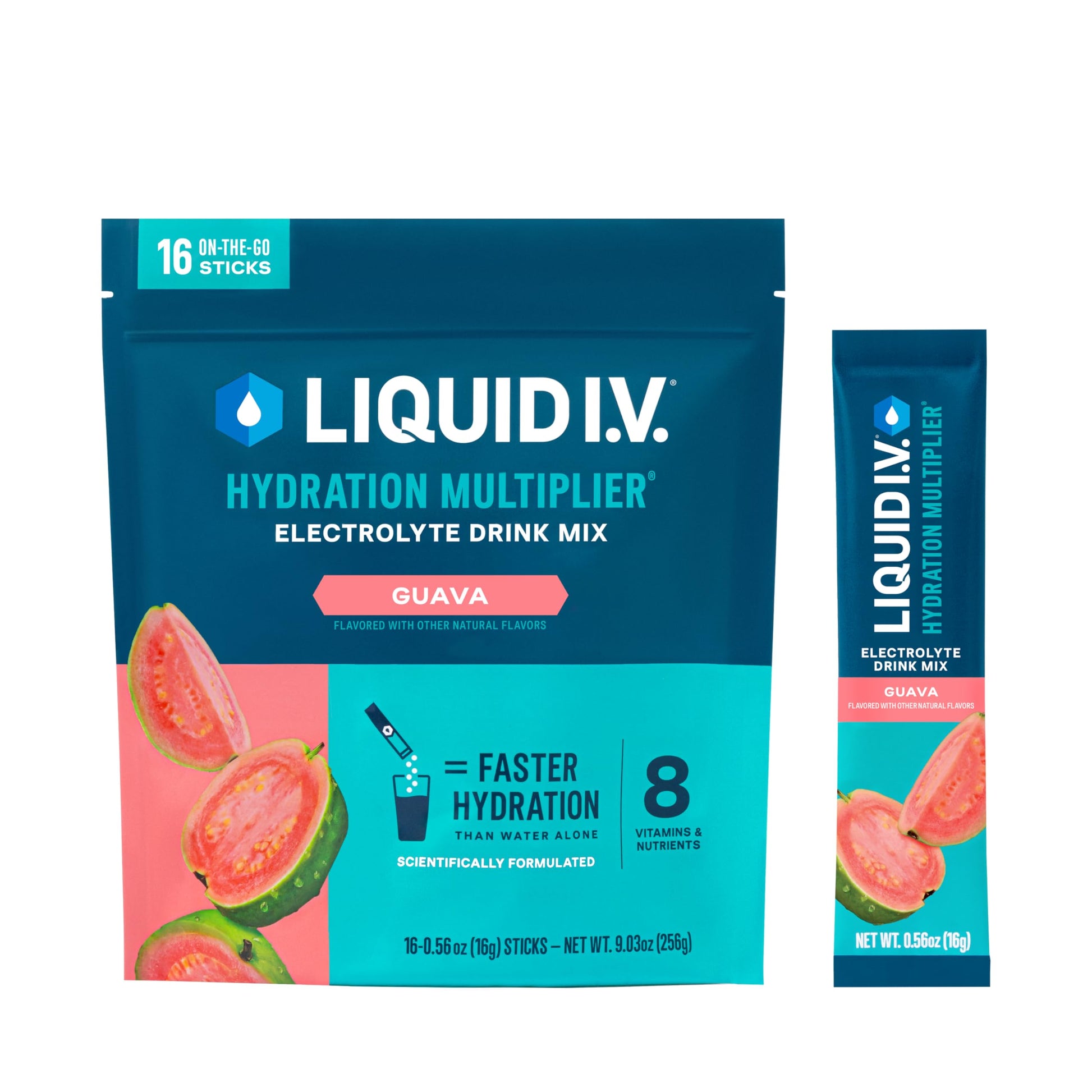 Liquid I.V.® Hydration Multiplier - Guava | Electrolyte Powder Drink Mix | 1 Pack (16 Servings) Liquid I.V. uk supplements
