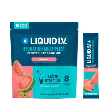 Liquid I.V.® Hydration Multiplier - Guava | Electrolyte Powder Drink Mix | 1 Pack (16 Servings) Liquid I.V. uk supplements