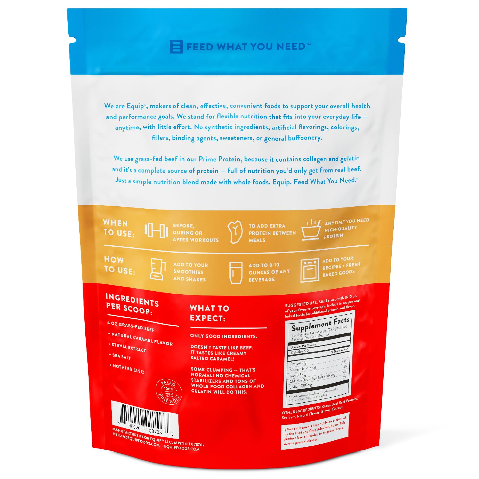 Equip Foods Prime Protein - Grass Fed Beef Protein Powder Isolate - Paleo and Keto Equip uk supplements