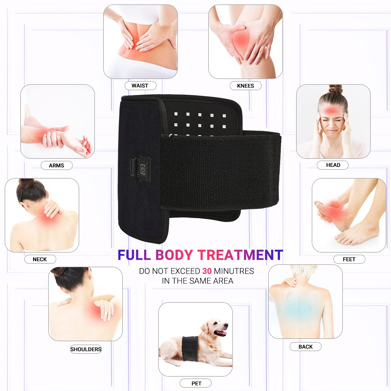 LPSAFP Red Light Therapy Belt for Body, Wearable Device with Blue, red and Near Infrared Light LPSAFP uk supplements