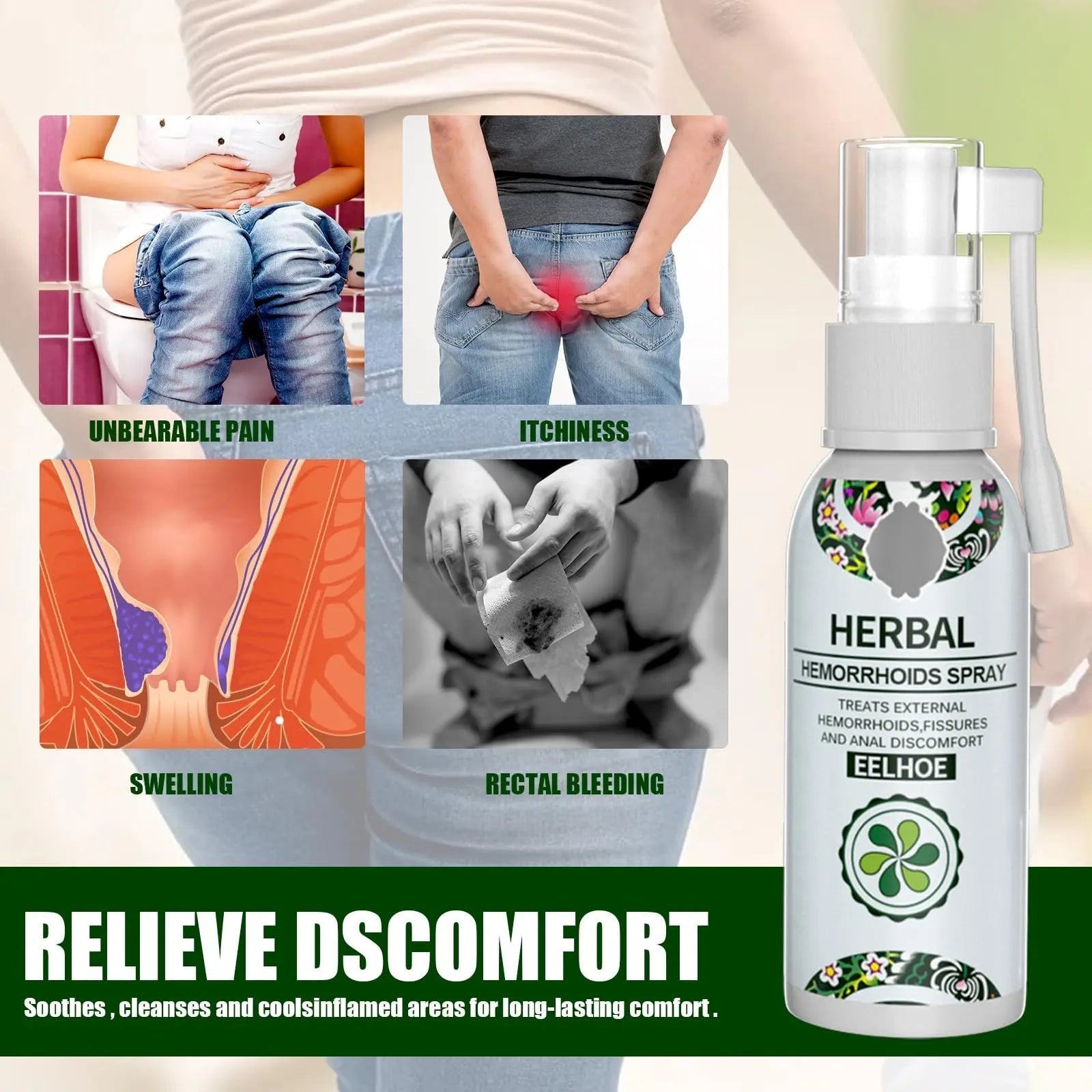 Juztec Hemorrhoid Treatment - Fast Relief with Hemocare Herbal Hemorrhoids Spray & Analese Numb Cream (1 PCS) Juztec uk supplements