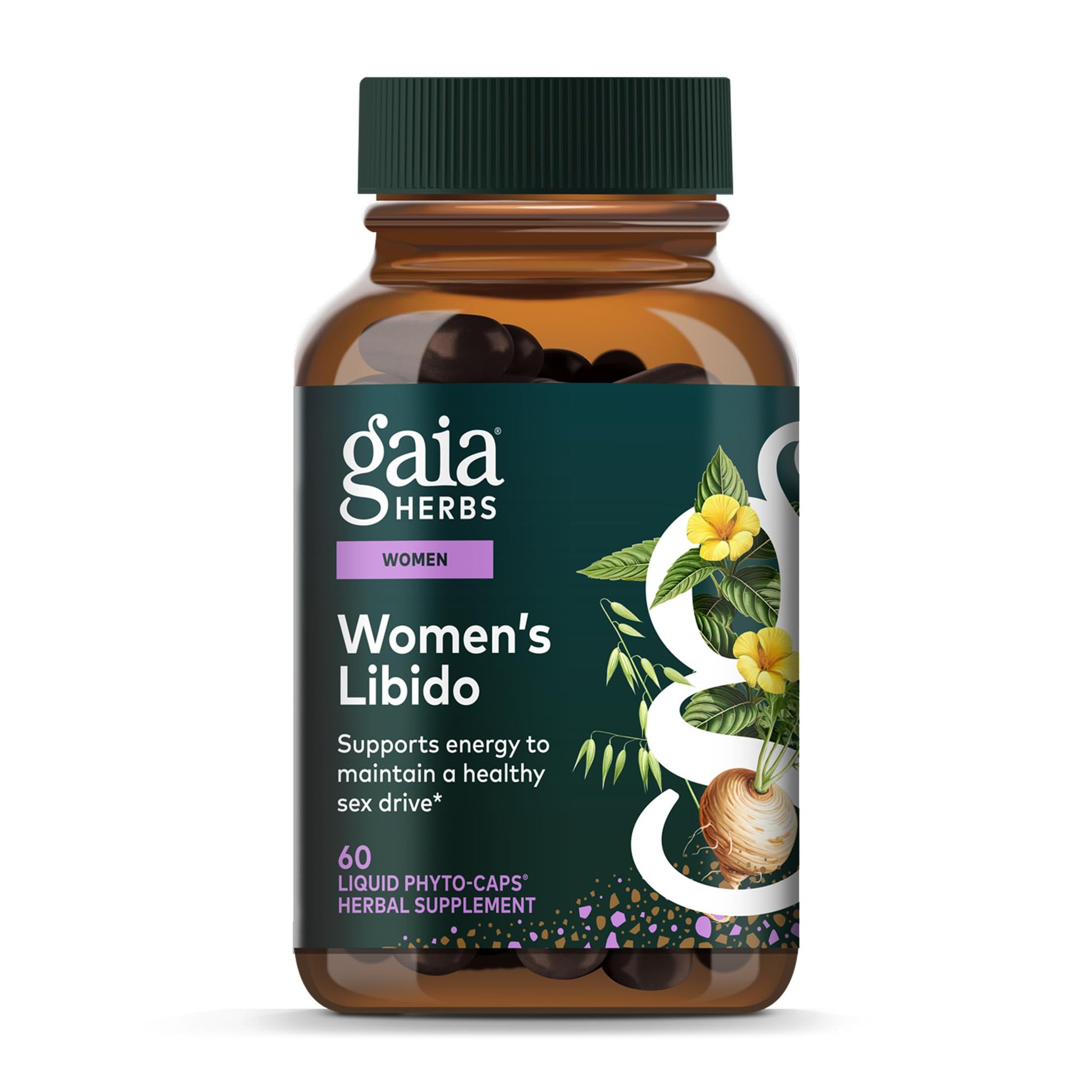 Gaia Herbs Womens Libido - Supports Energy to Maintain Healthy Libido* - with Tribulus & Horny Goat Weed - 60 Vegan Liquid Phyto-Caps (60 Servings) Gaia Herbs uk supplements