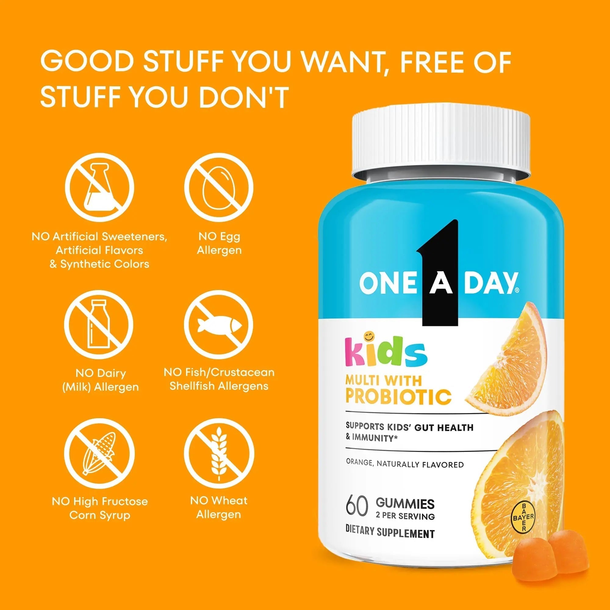 One A Day Kids Multivitamin with Probiotic, Multivitamin Gummies, Kids Probiotic for Digestive Health, Gummy Vitamins ONE A DAY uk supplements