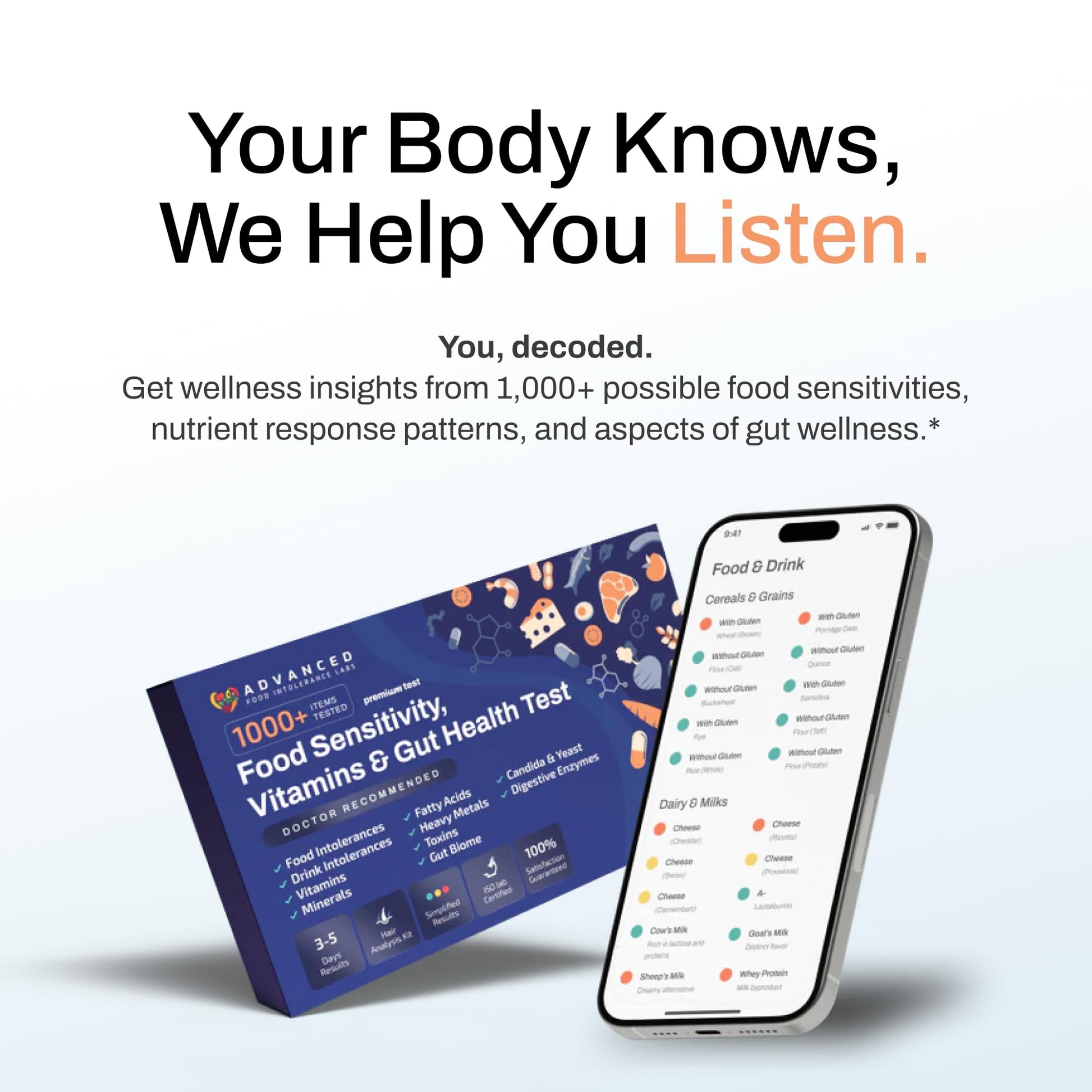 AFIL 1000+ Foods, Drinks, Vitamins, Gut, At-Home Wellness Test Kit, Trusted Hair Analysis for Adults & Kids, At-Home Health Non-Invasive, Gluten, Dairy Health Wellness Indicators Advanced Food Intolerance Labs uk supplements