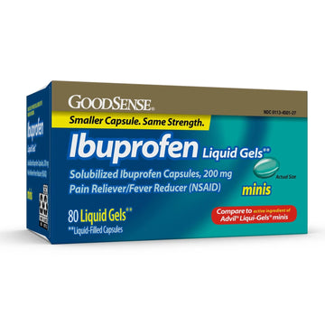 GoodSense Ibuprofen Mini Liquid-Gels, 200 mg, Liquid-Filled Capsules, Pain Reliever and Fever Reducer, 80 Count GoodSense uk supplements